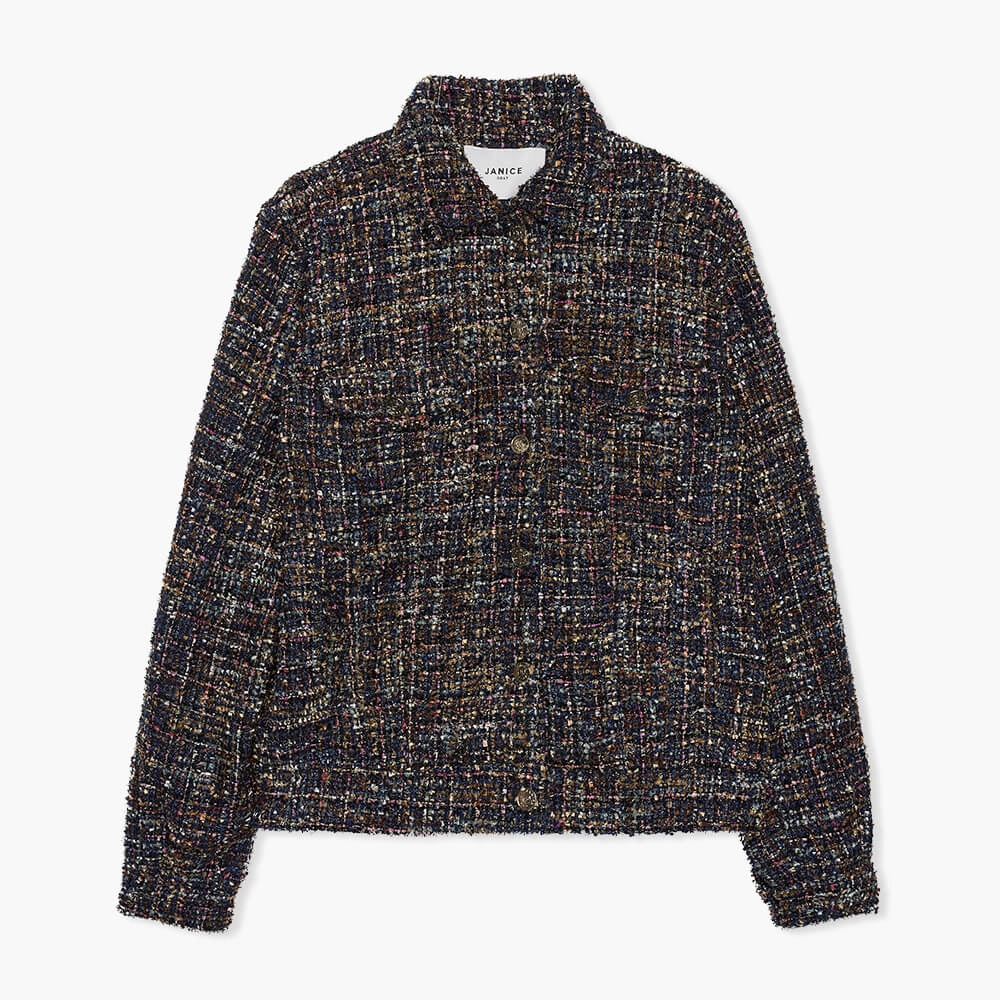 Jas Dames Kort Tweed Gregory Blauw