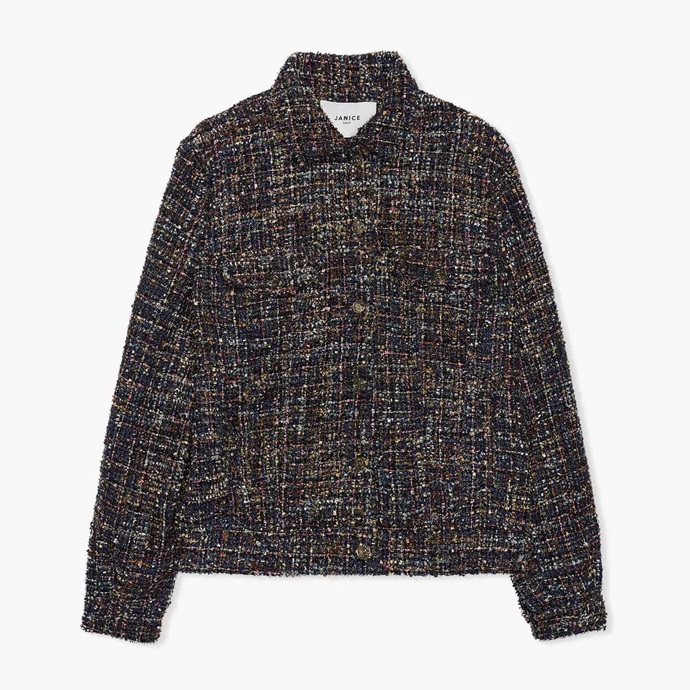 Jas Dames Kort Tweed Gregory Blauw