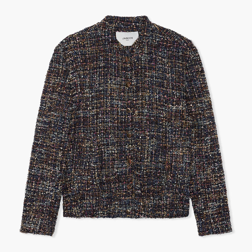 Bomber Jack Dames Tweed Maddox Blauw