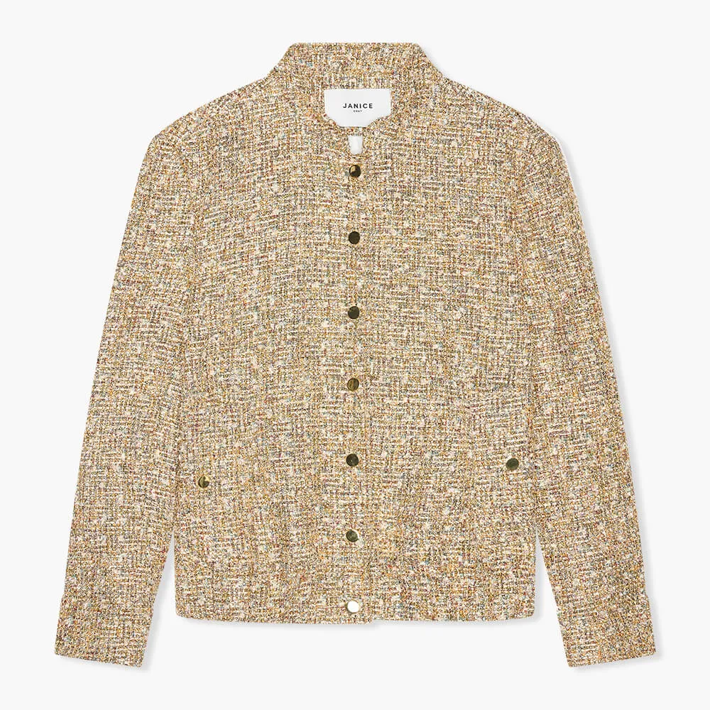 Bomber Jack Dames Tweed Maddox Goud