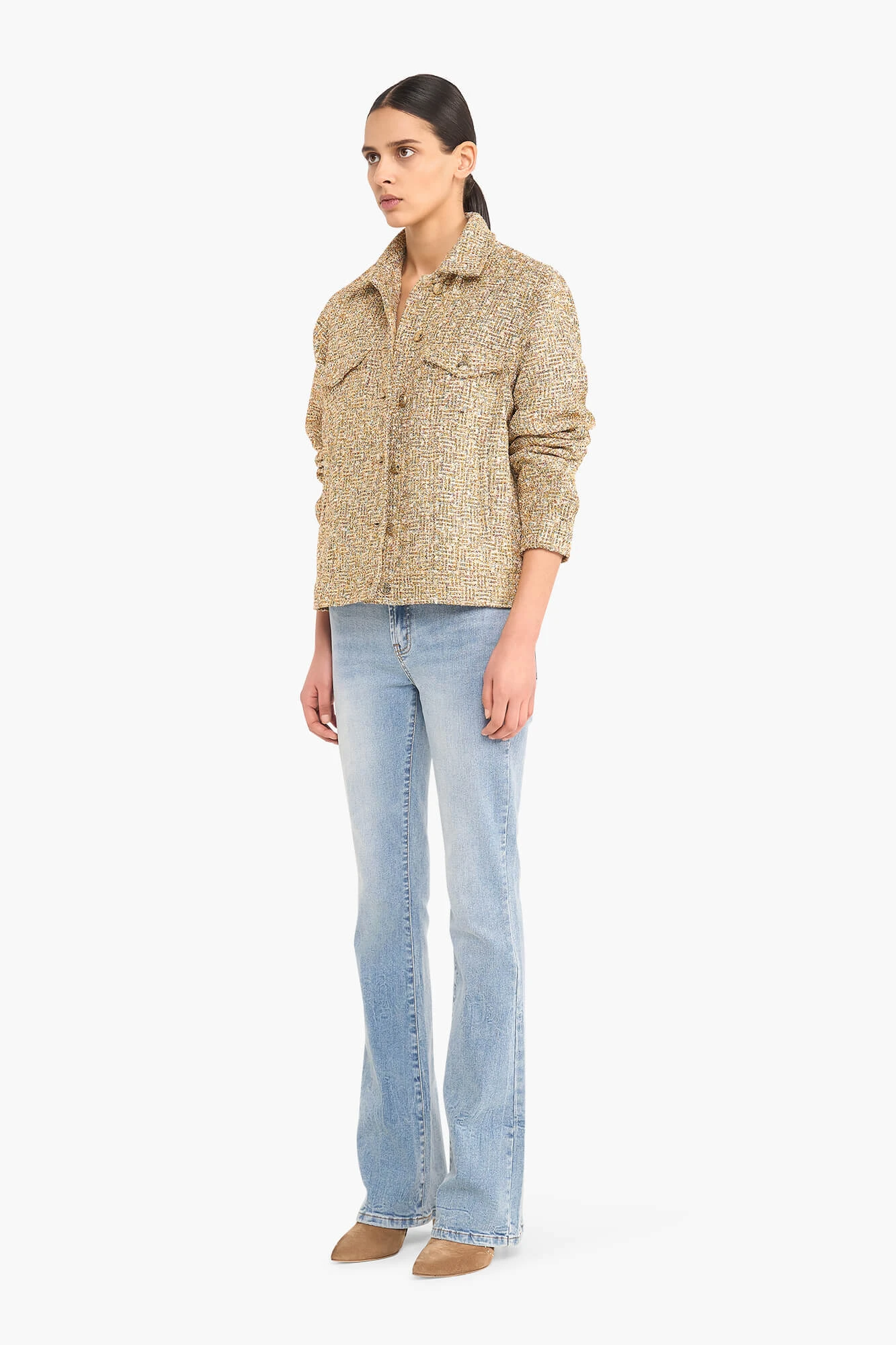 Jas Dames Kort Tweed Gregory Goud