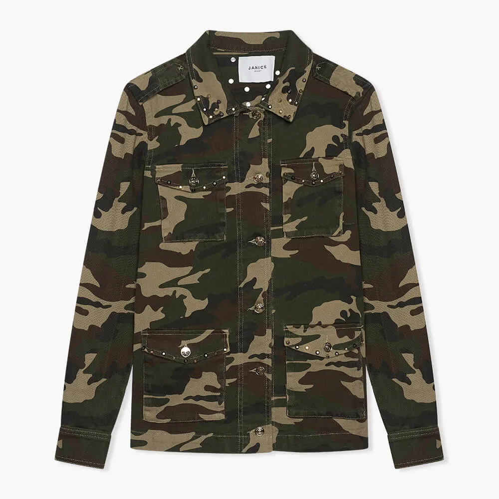 Camouflage Denim Jack Dwayne Studs