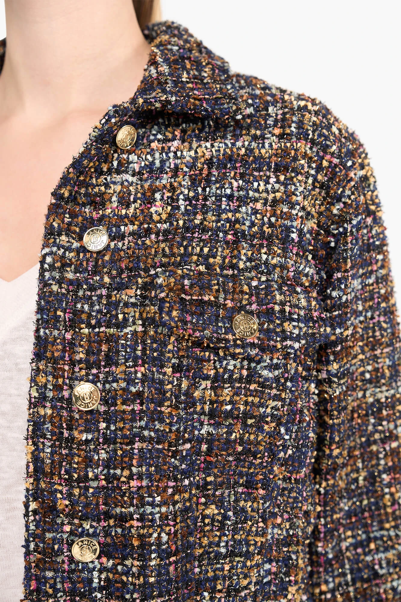 Jas Dames Kort Tweed Gregory Blauw