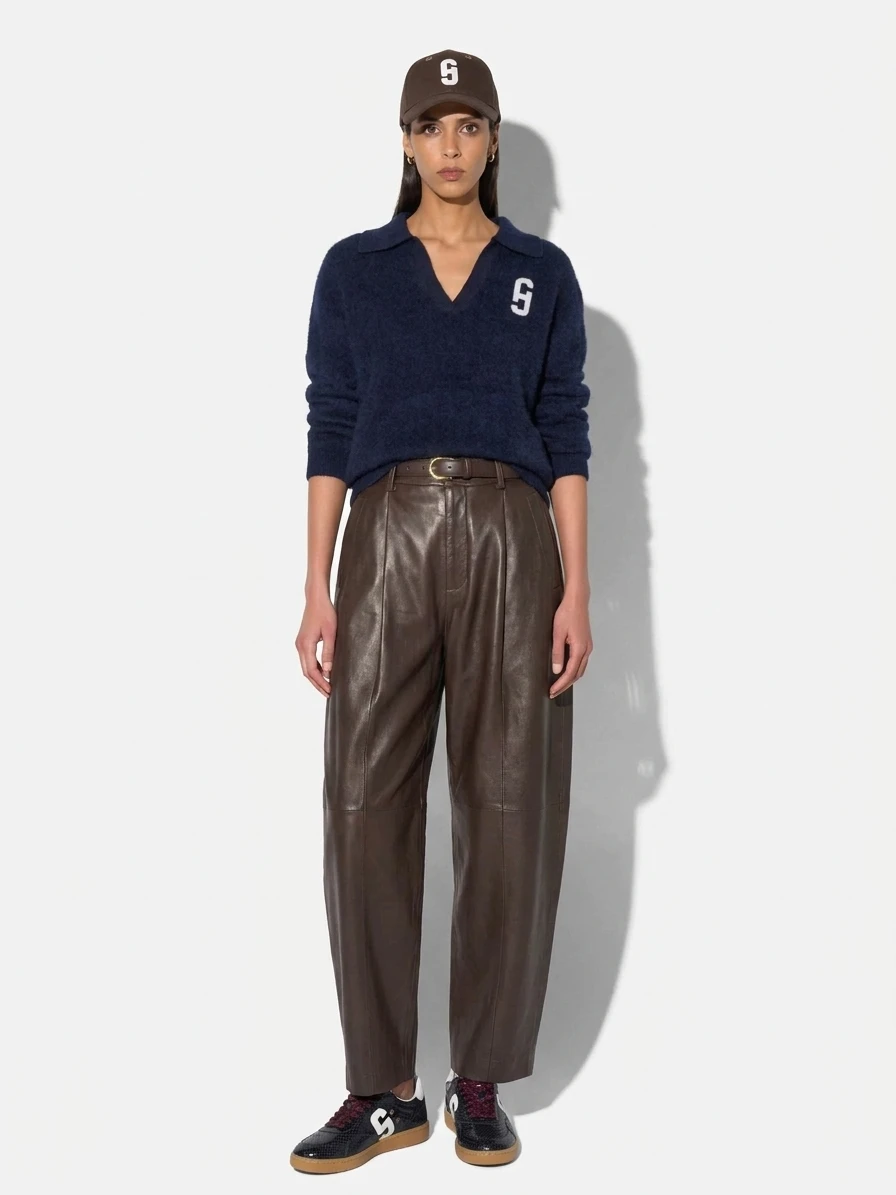 Polo Hals Dames Trui Merino Wol Cashmere Resort Grijs