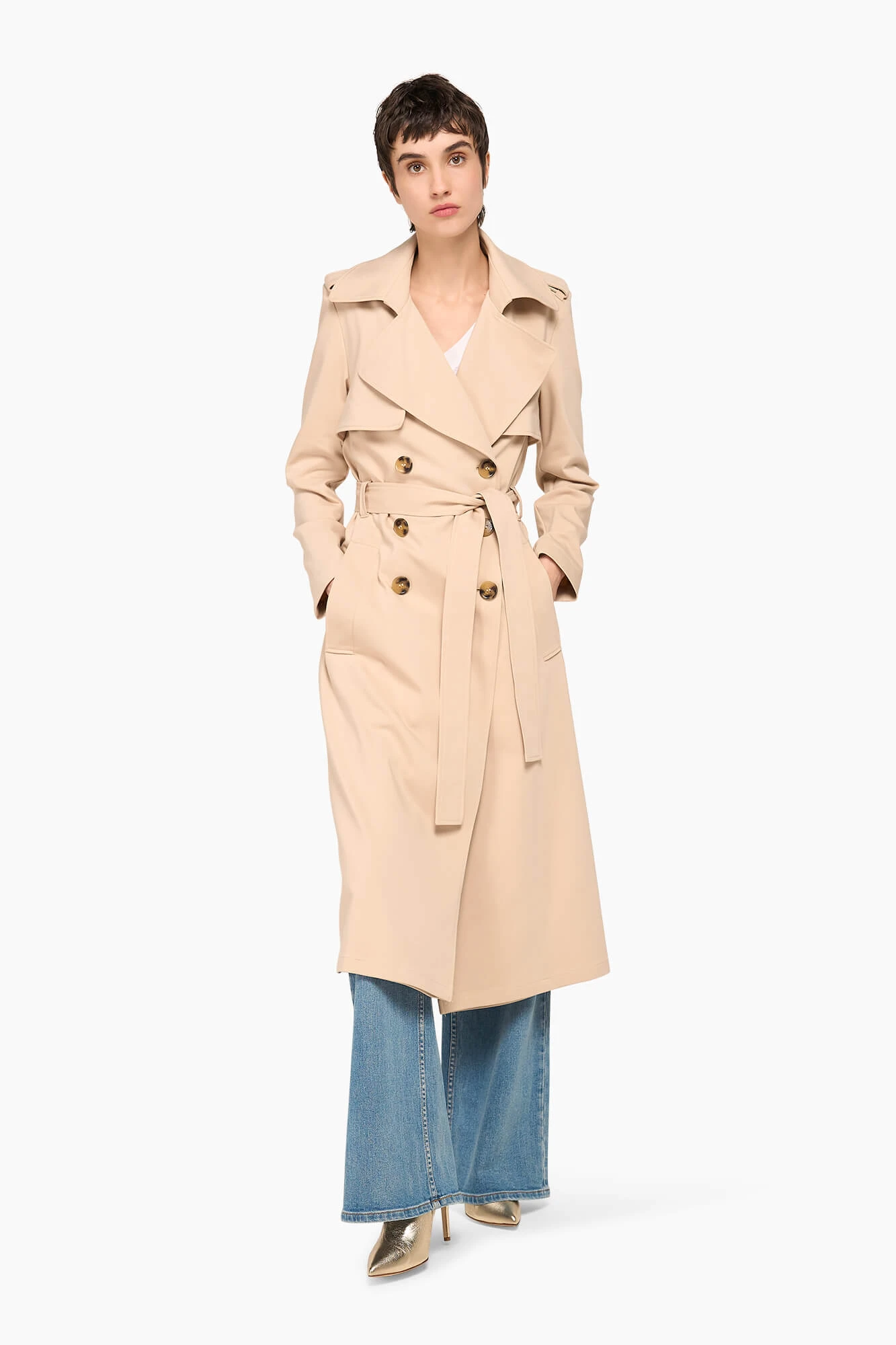 Trenchcoat Dames Robert Beige
