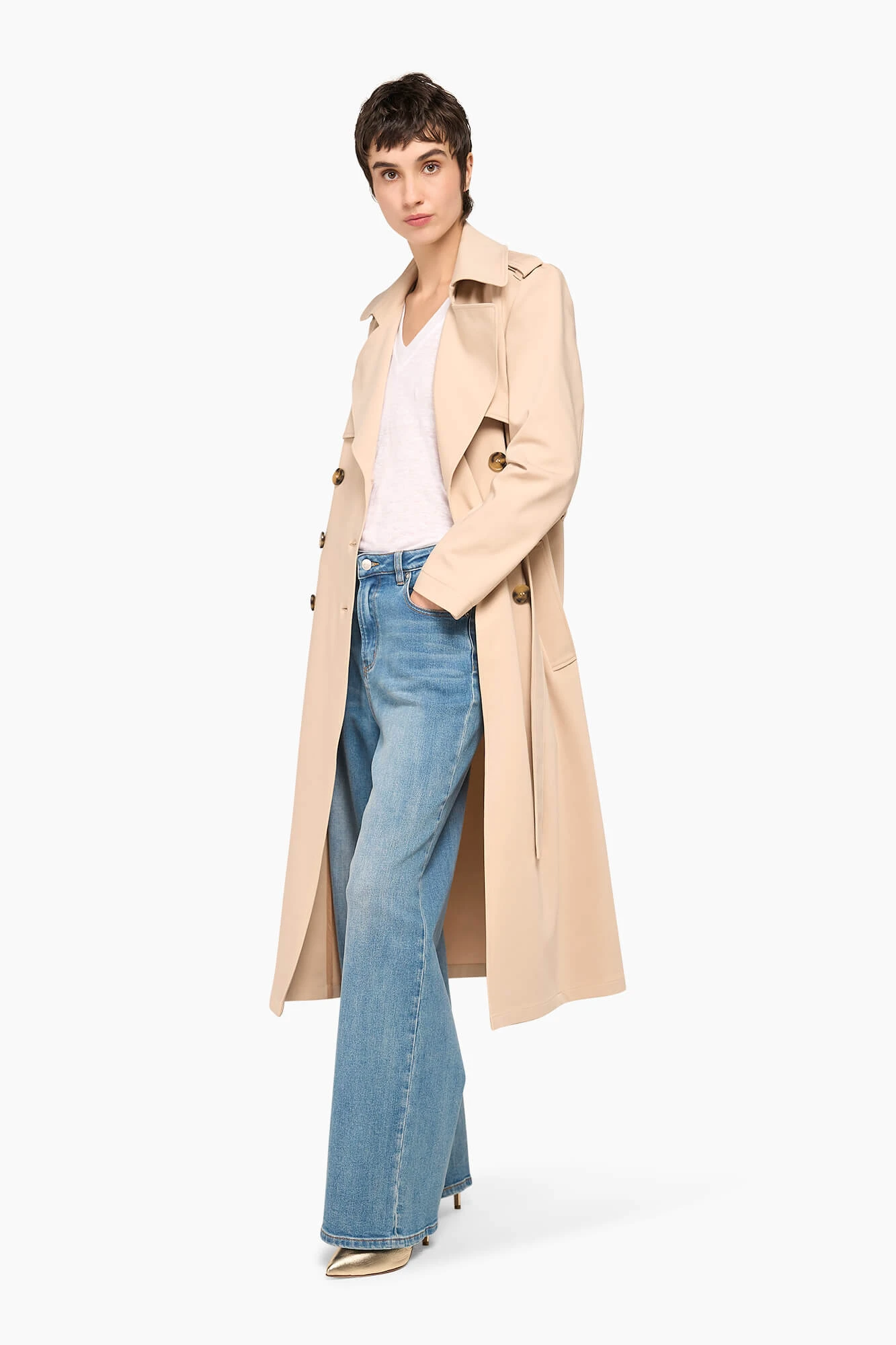 Trenchcoat Dames Robert Beige