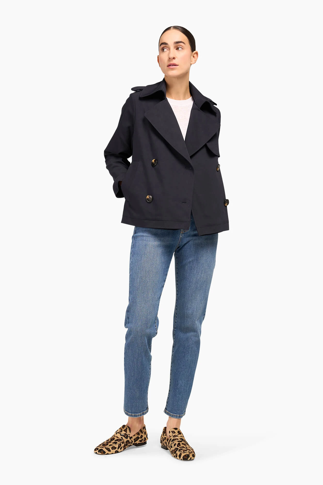 Jack Trench Dames Jean Navy Blue