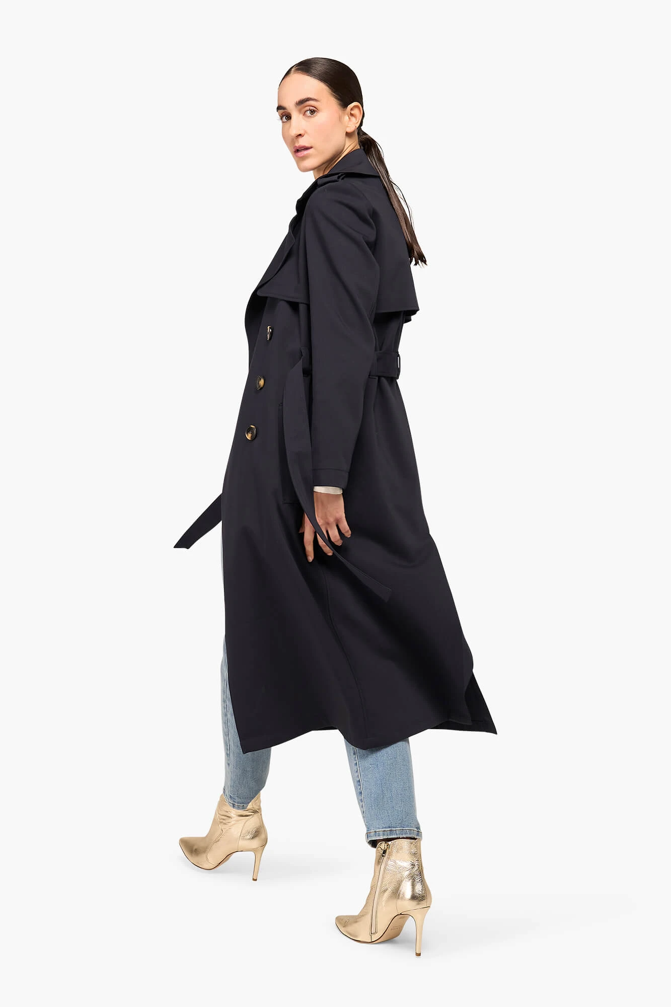 Trenchcoat Dames Robert Navy Blue