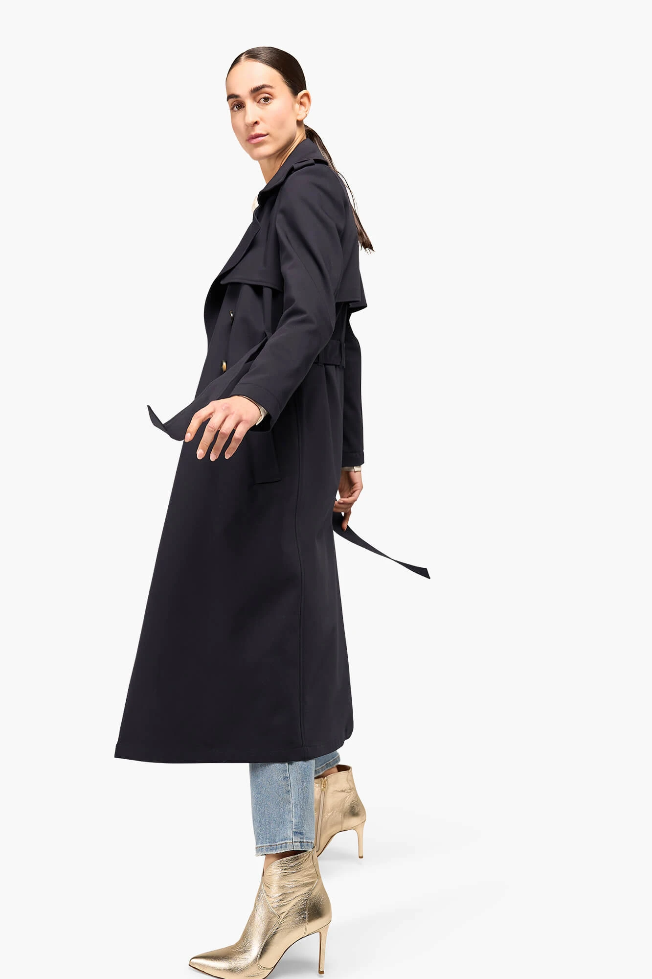 Trenchcoat Dames Robert Navy Blue