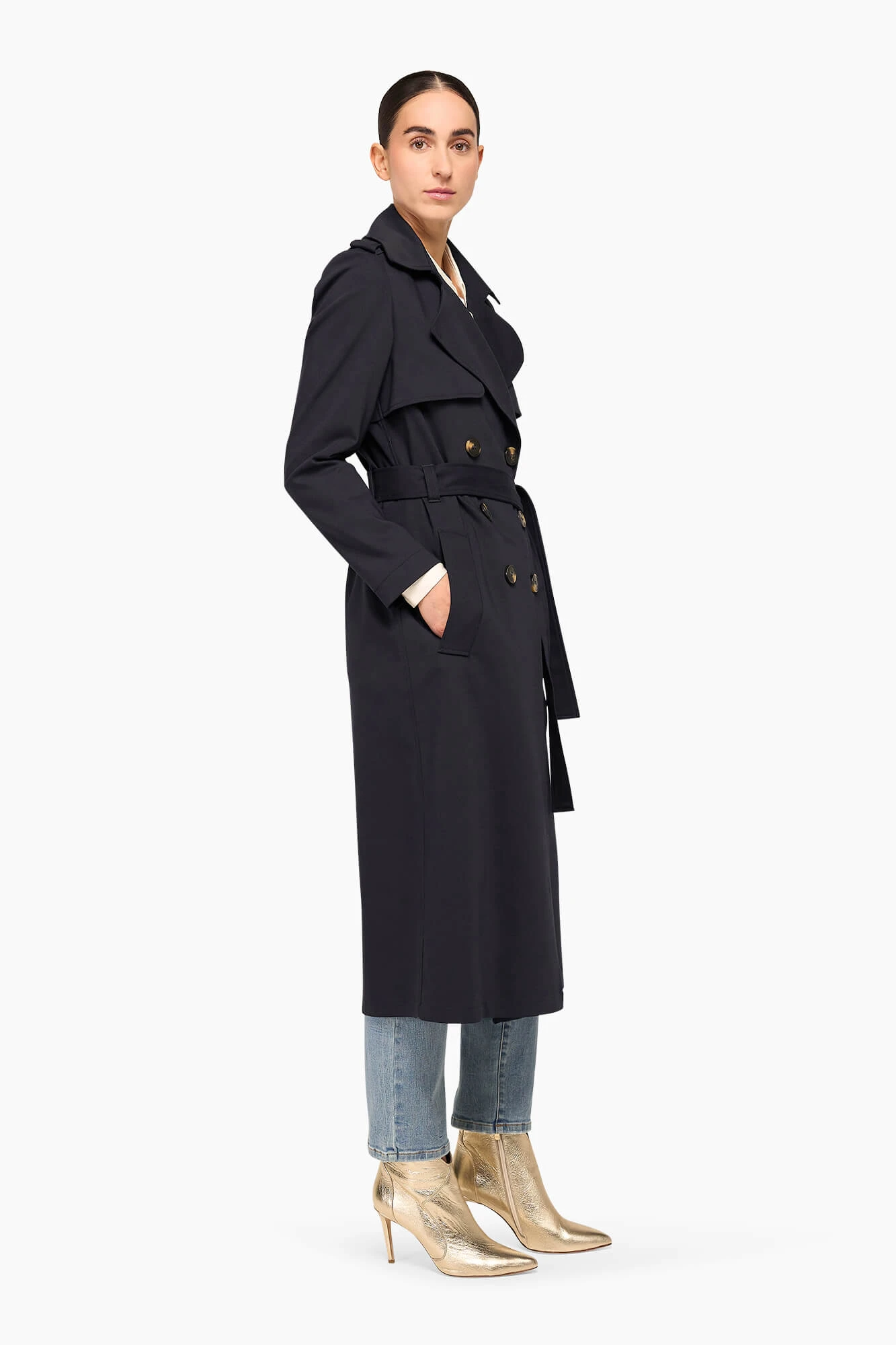 Trenchcoat Dames Robert Navy Blue
