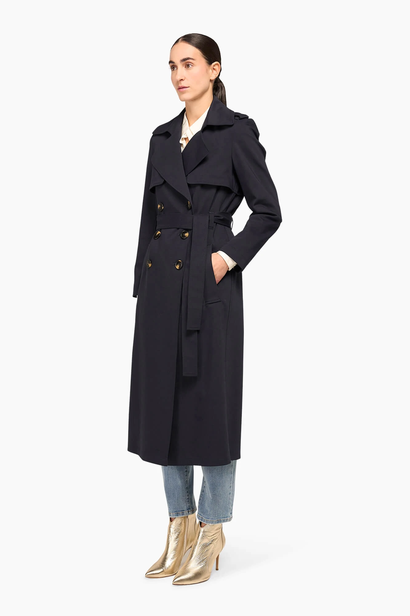 Trenchcoat Dames Robert Navy Blue