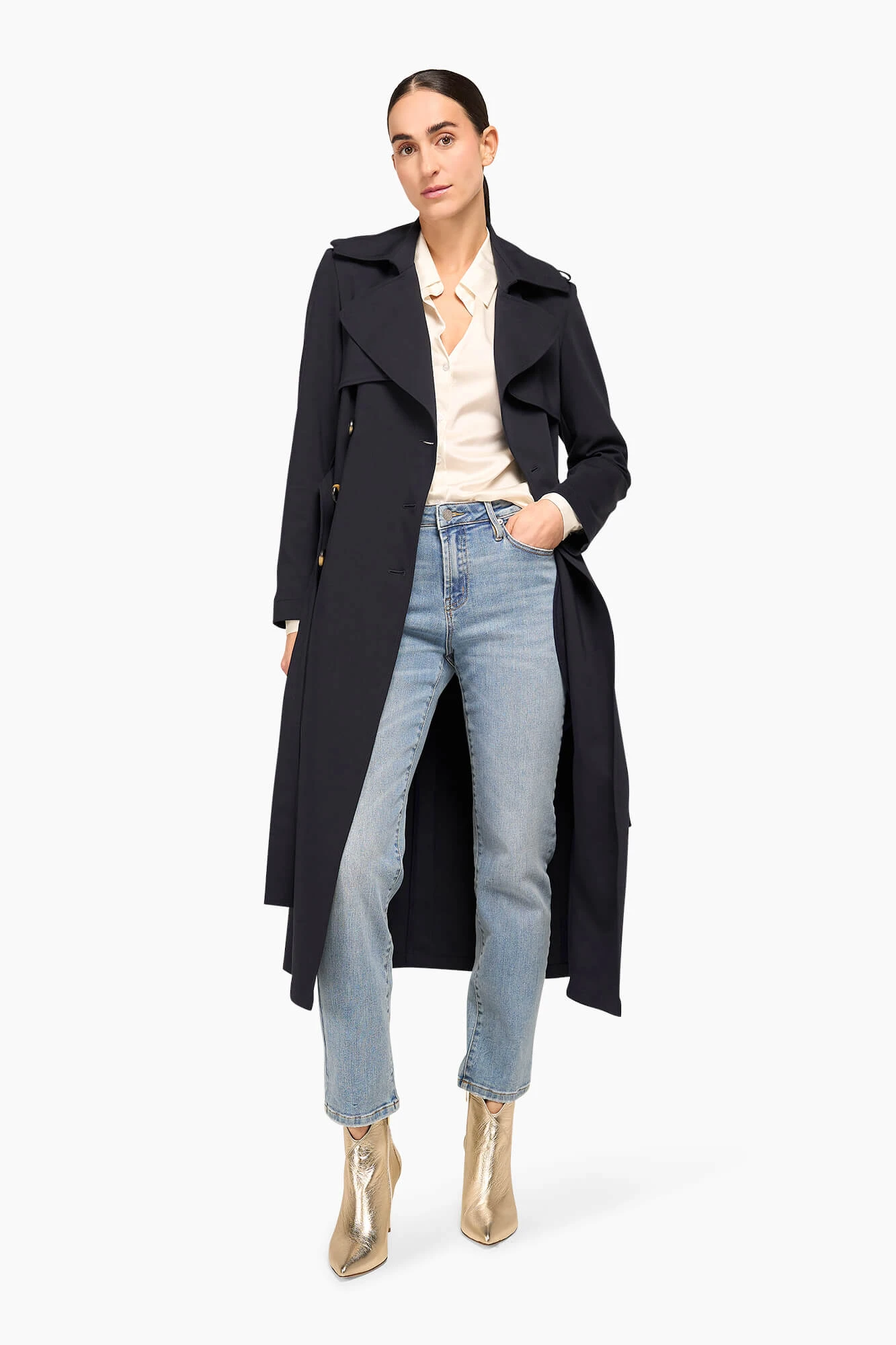 Trenchcoat Dames Robert Navy Blue