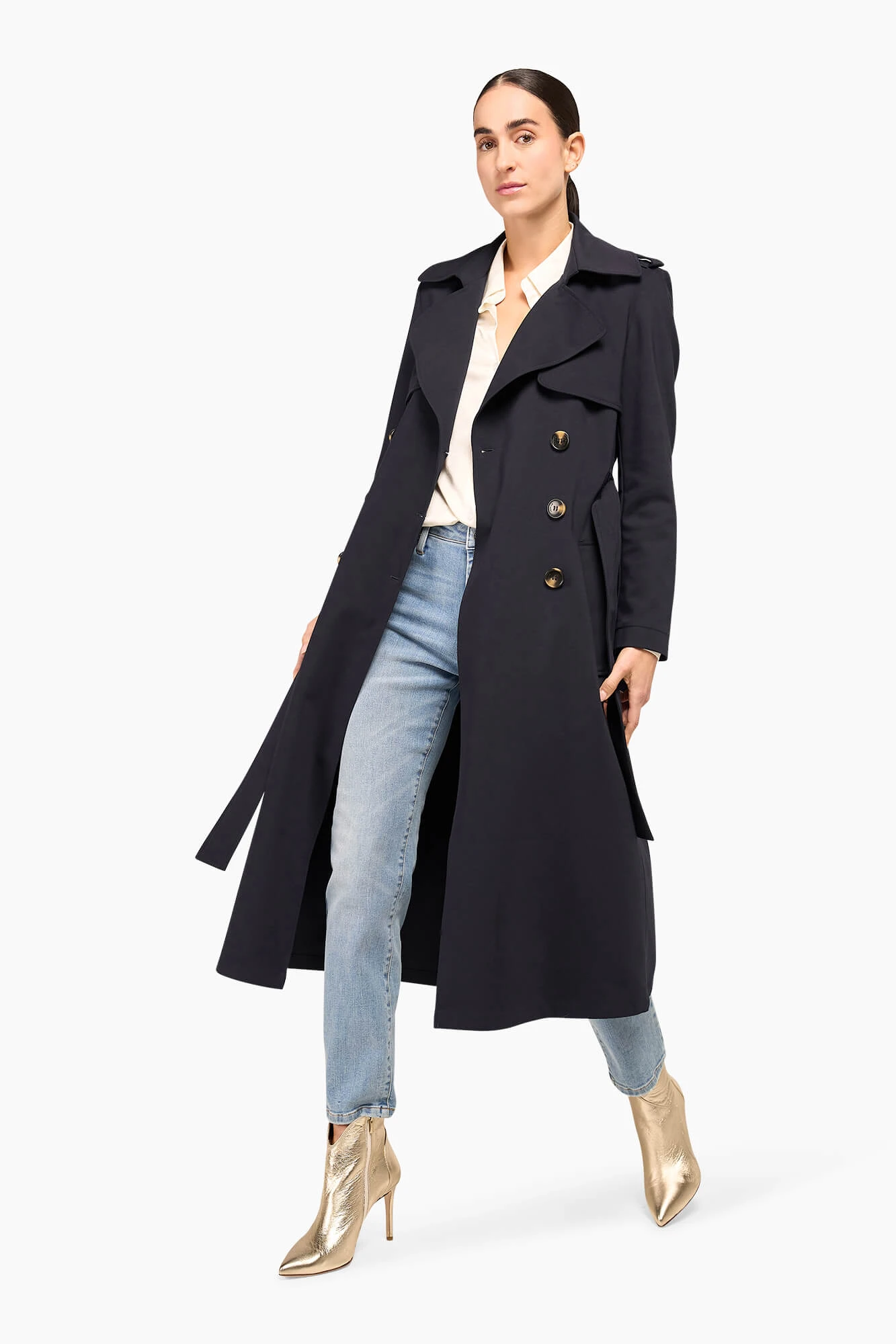 Trenchcoat Dames Robert Navy Blue