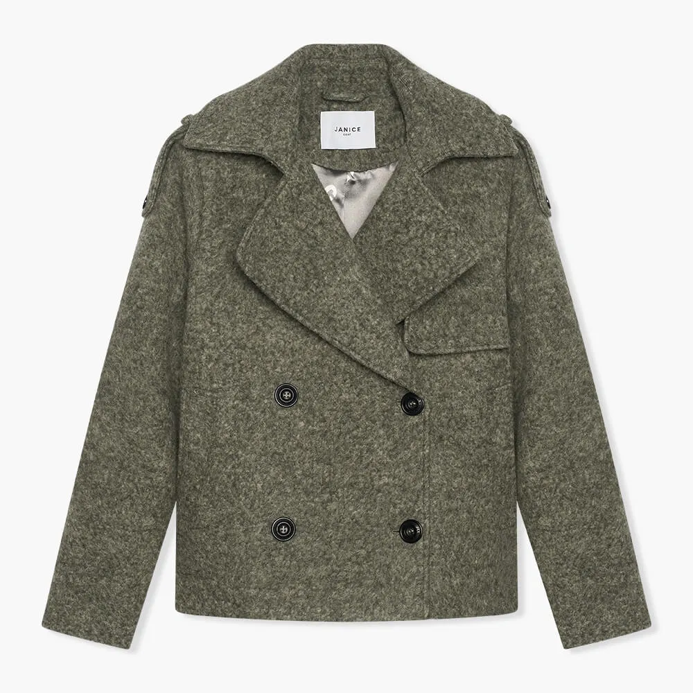 Wollen Jas Dames Kort Jean Groen