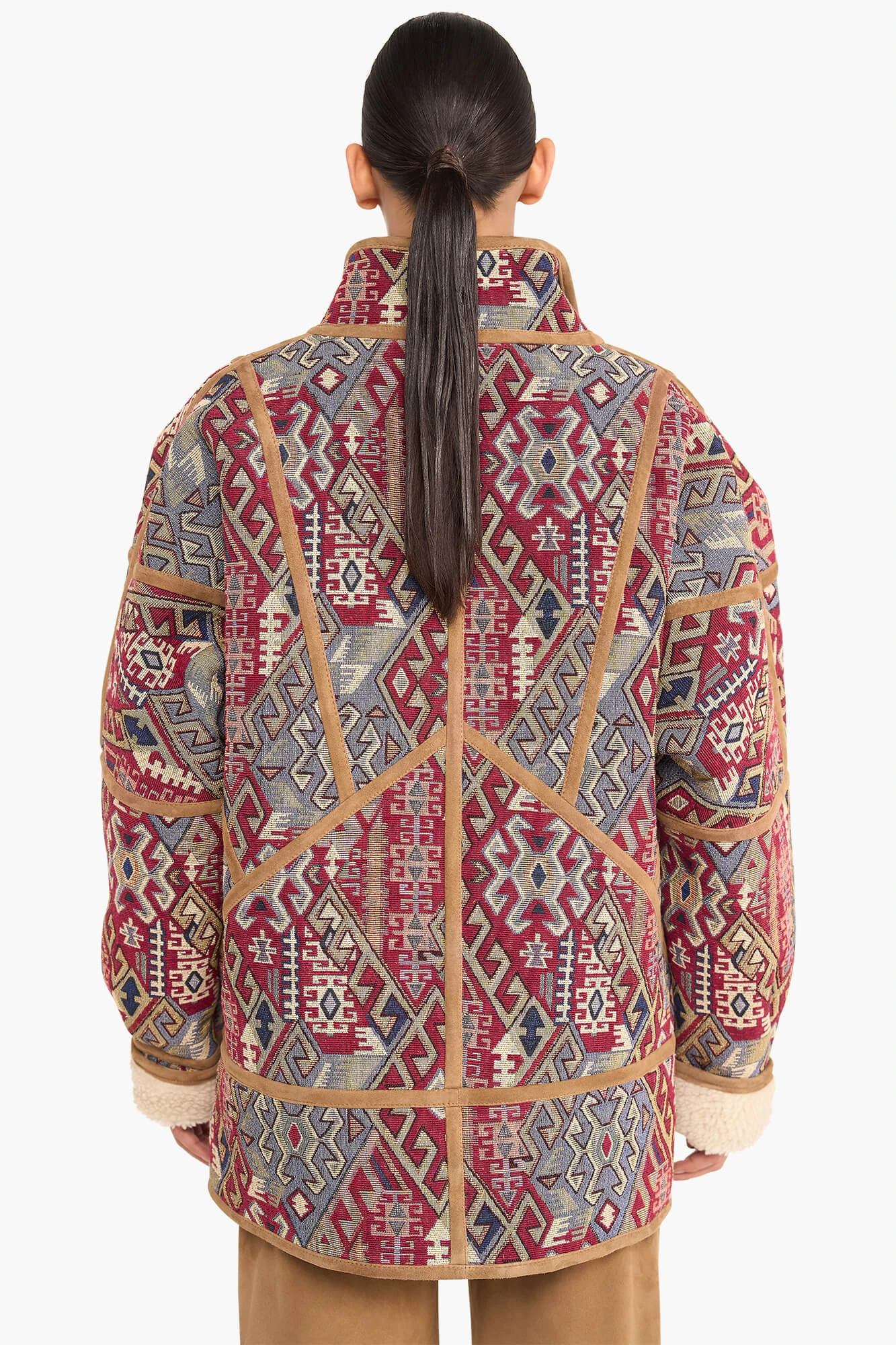 Women's Jacquard Seth Aztec Red Jacket