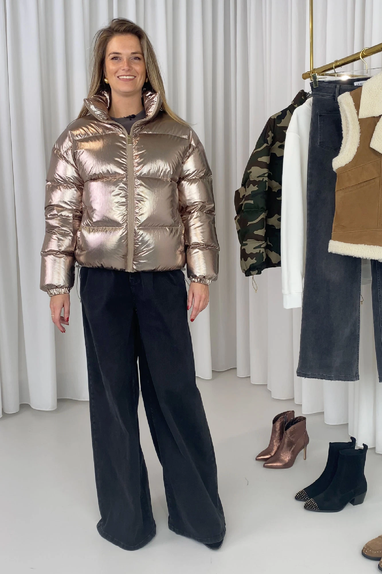 Puffer Jas Champagne Dames