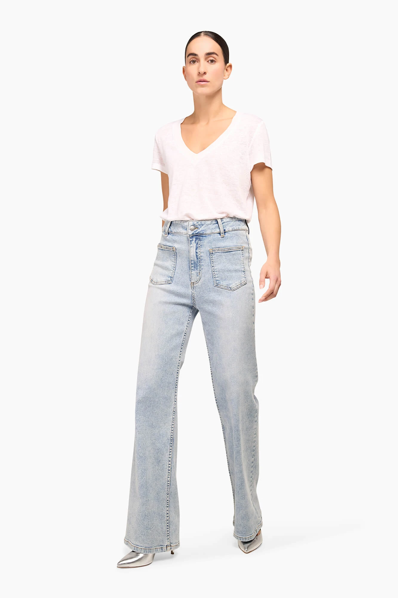 High Rise Flared Jeans Dames Jagger Blauw 202