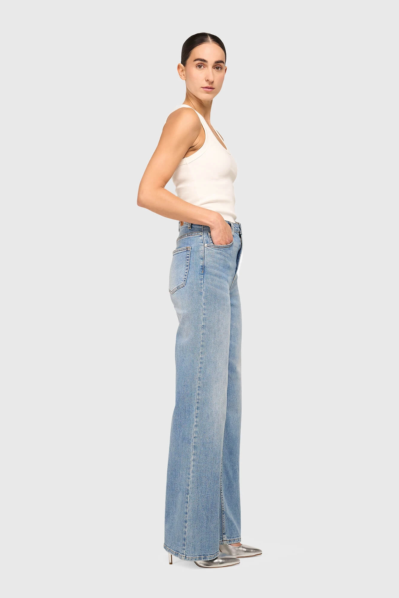 Jeans Dames Wijde Pijp Jason Blauw 323