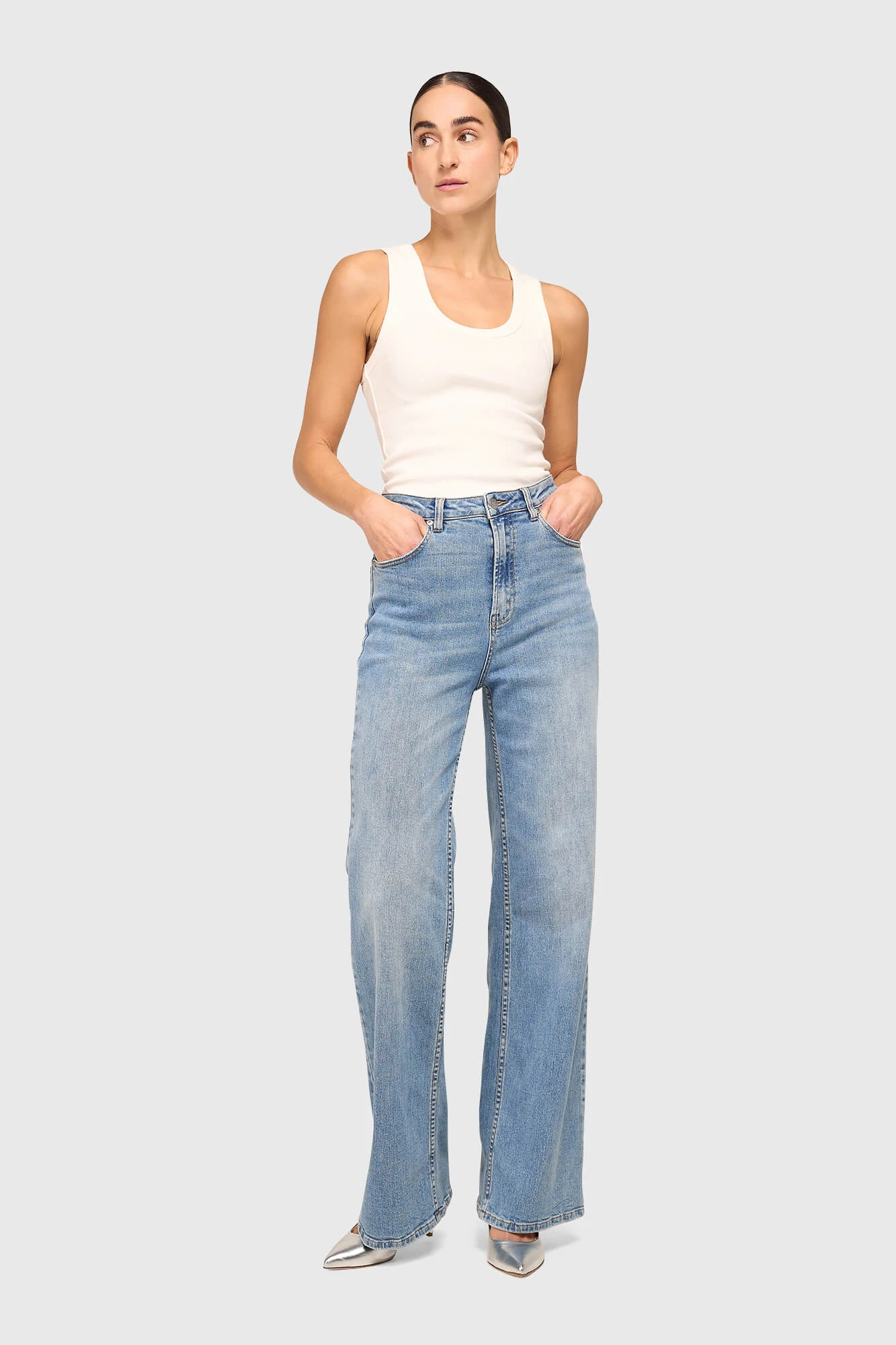 Jeans Dames Wijde Pijp Jason Blauw 323