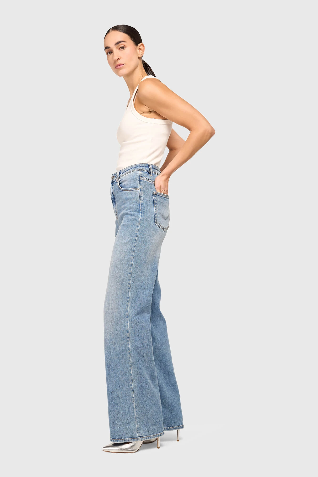 Jeans Dames Wijde Pijp Jason Blauw 323