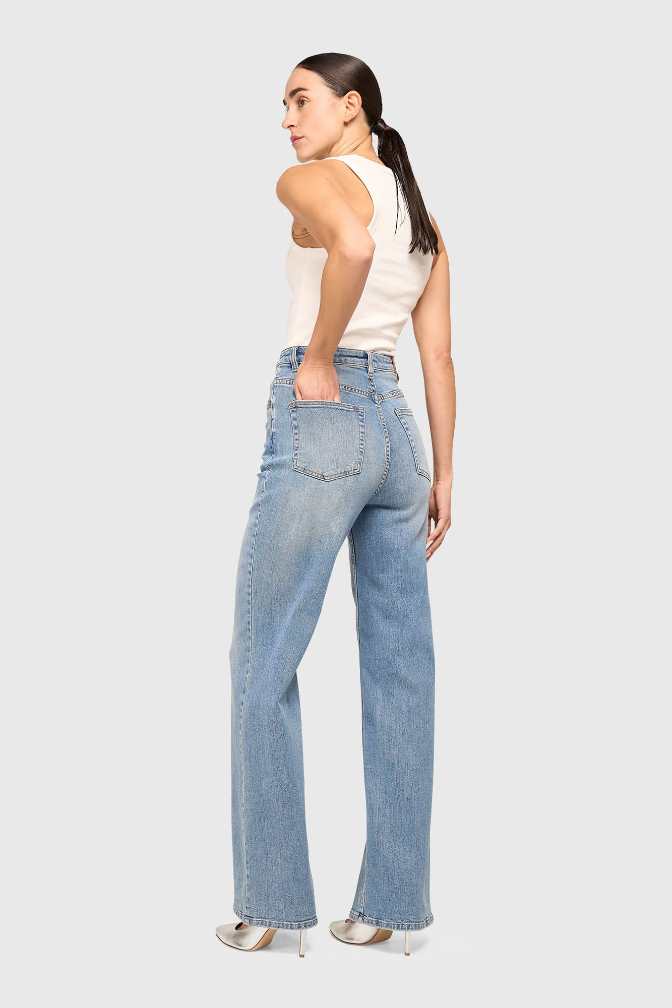 Jeans Dames Wijde Pijp Jason Blauw 323
