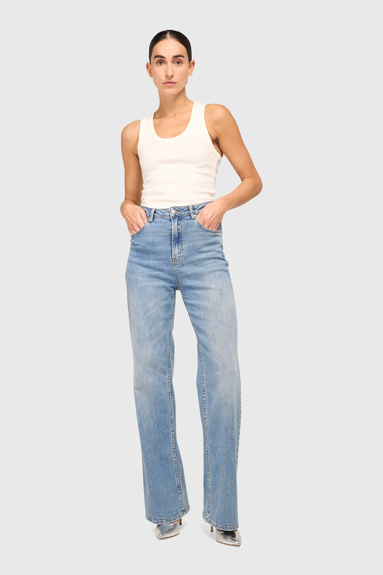 Jeans Dames Wijde Pijp Jason Blauw 323
