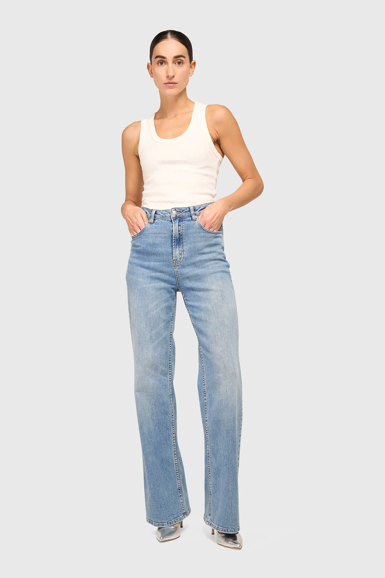 Jeans Dames Wijde Pijp Jason Blauw 323