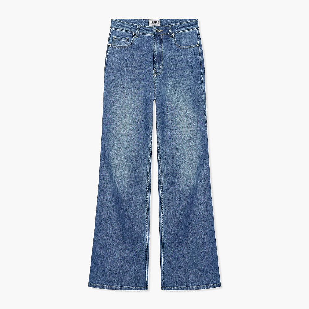 High rise blauwe spijkerbroek wide leg Mason 111