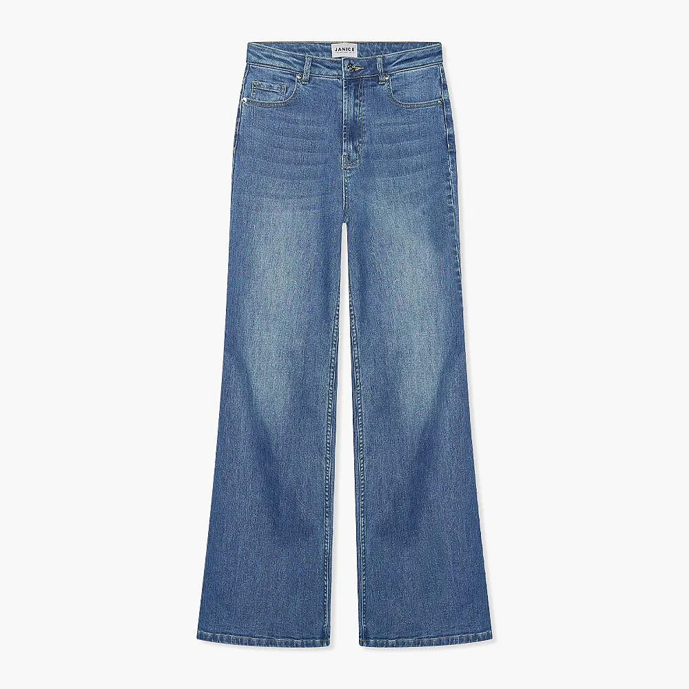High Rise Wijde Leg Jeans Mason Blauw 111