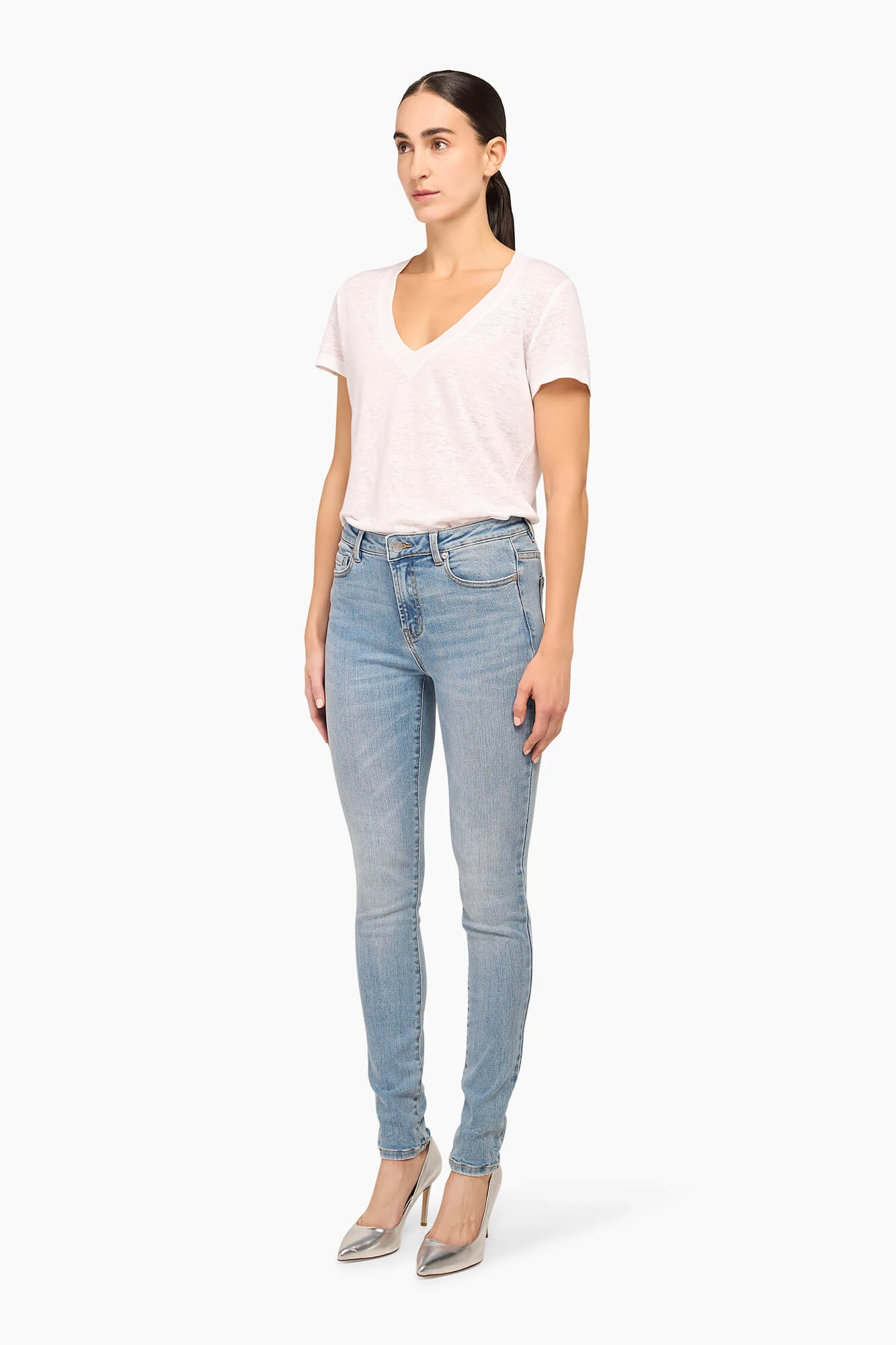 High-Rise Skinny Jeans in Rocket Blue 323