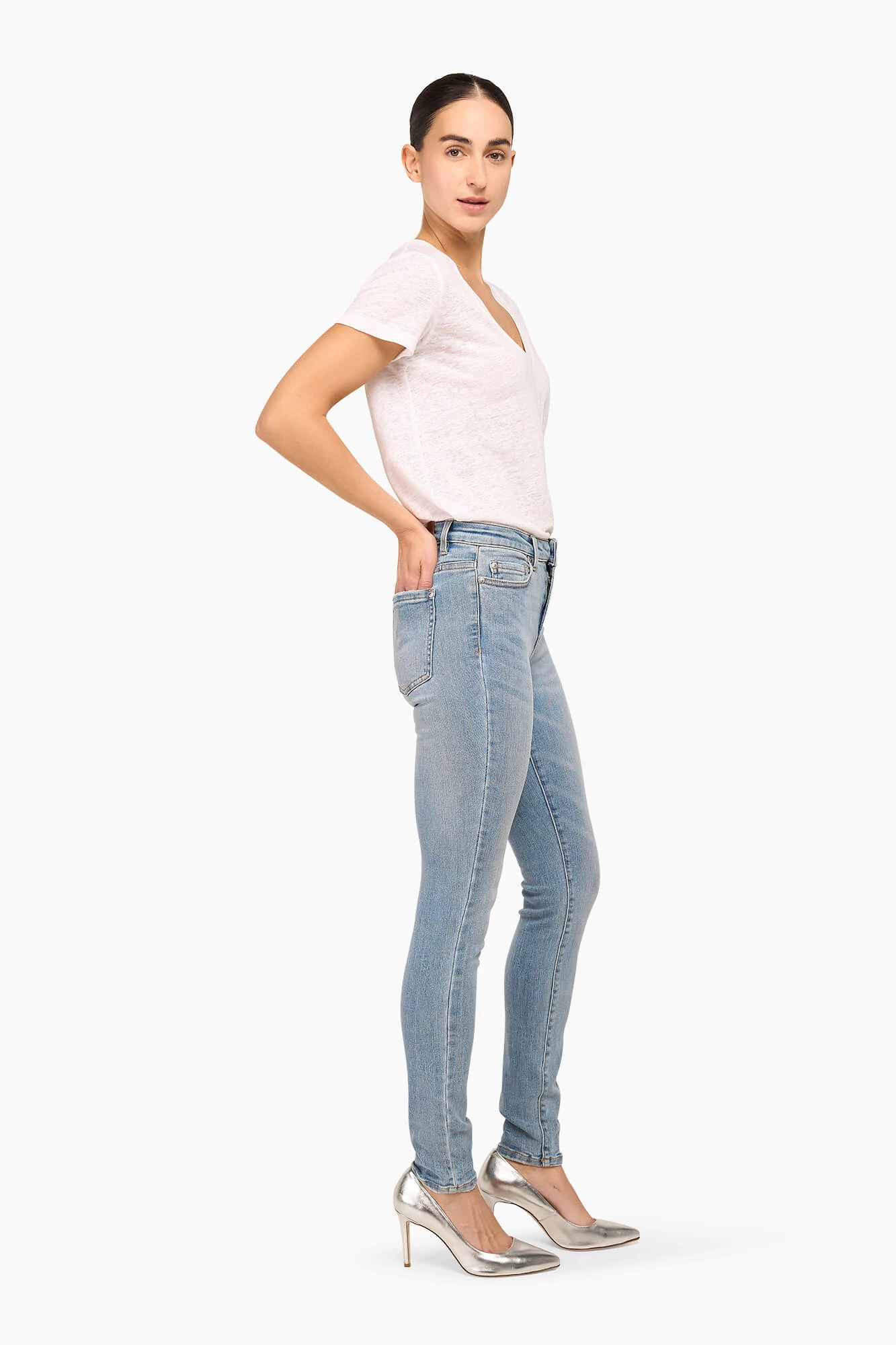 High-Rise Skinny Jeans in Rocket Blue 323