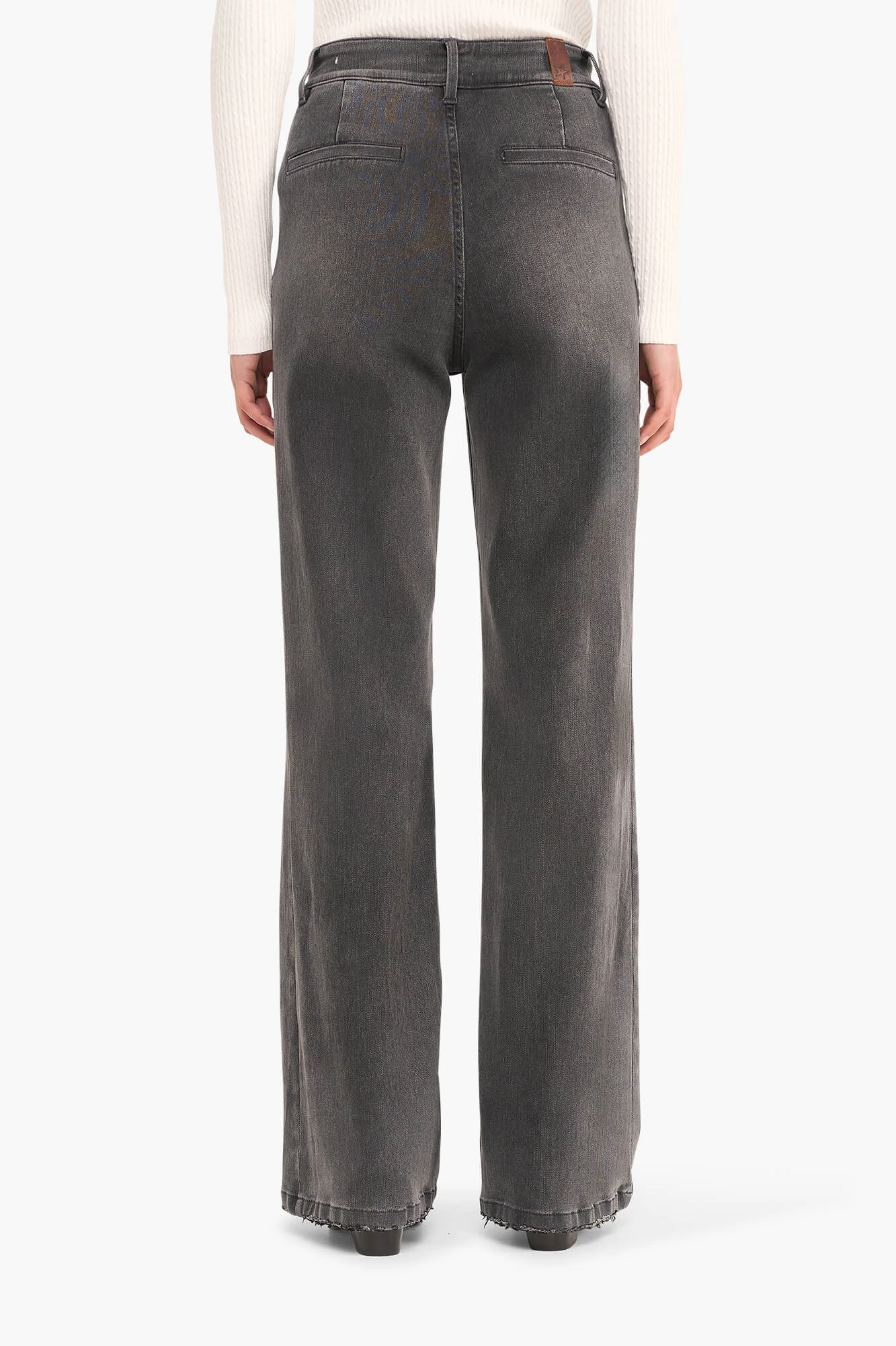 High-Waist-Jeans für Damen, gerader Schnitt, ausgestellt, Jagger, grau, Größe 415