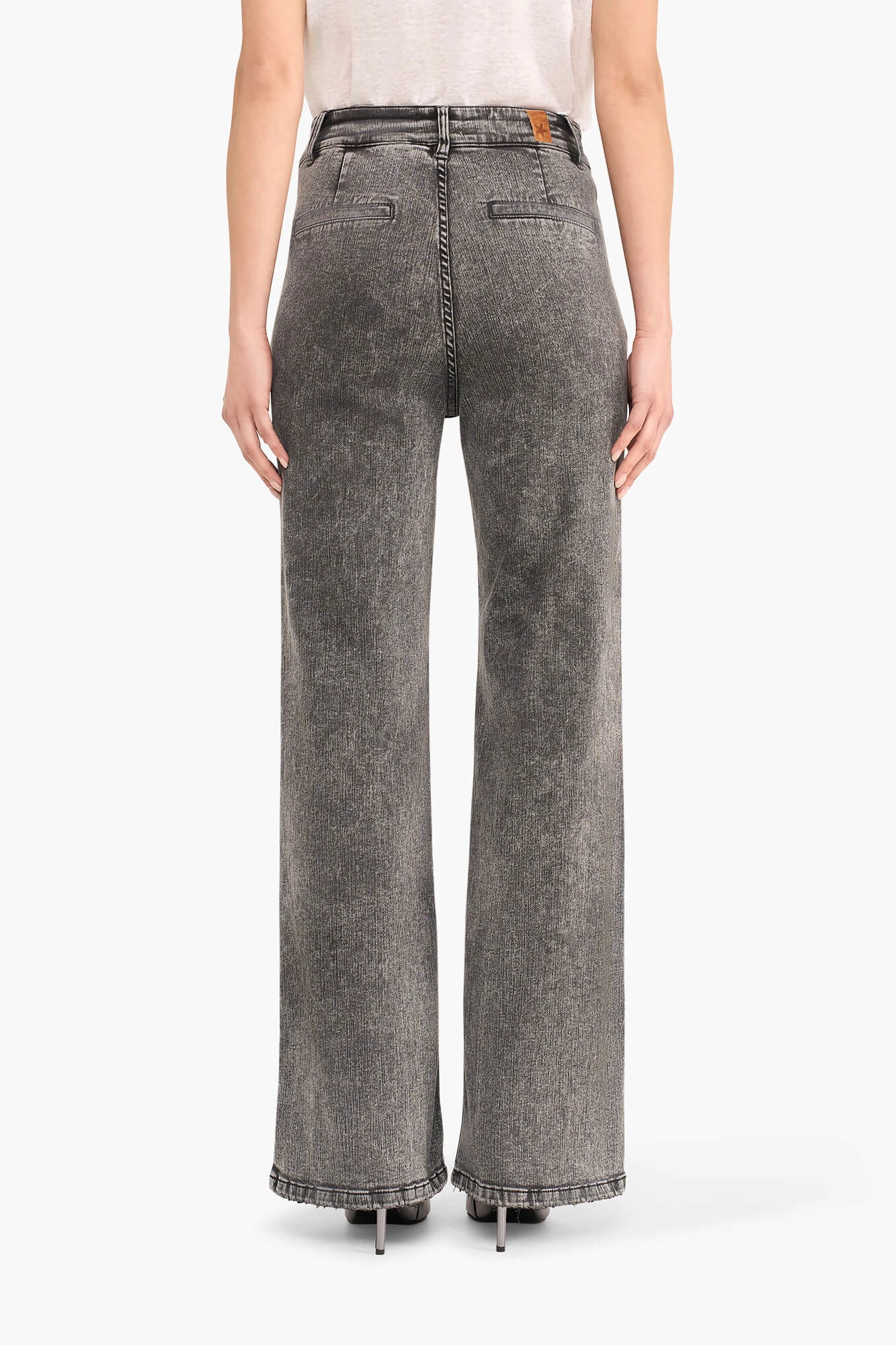 High Rise Dames Jeans Rechte Pijp Flared Jagger Zwart 100