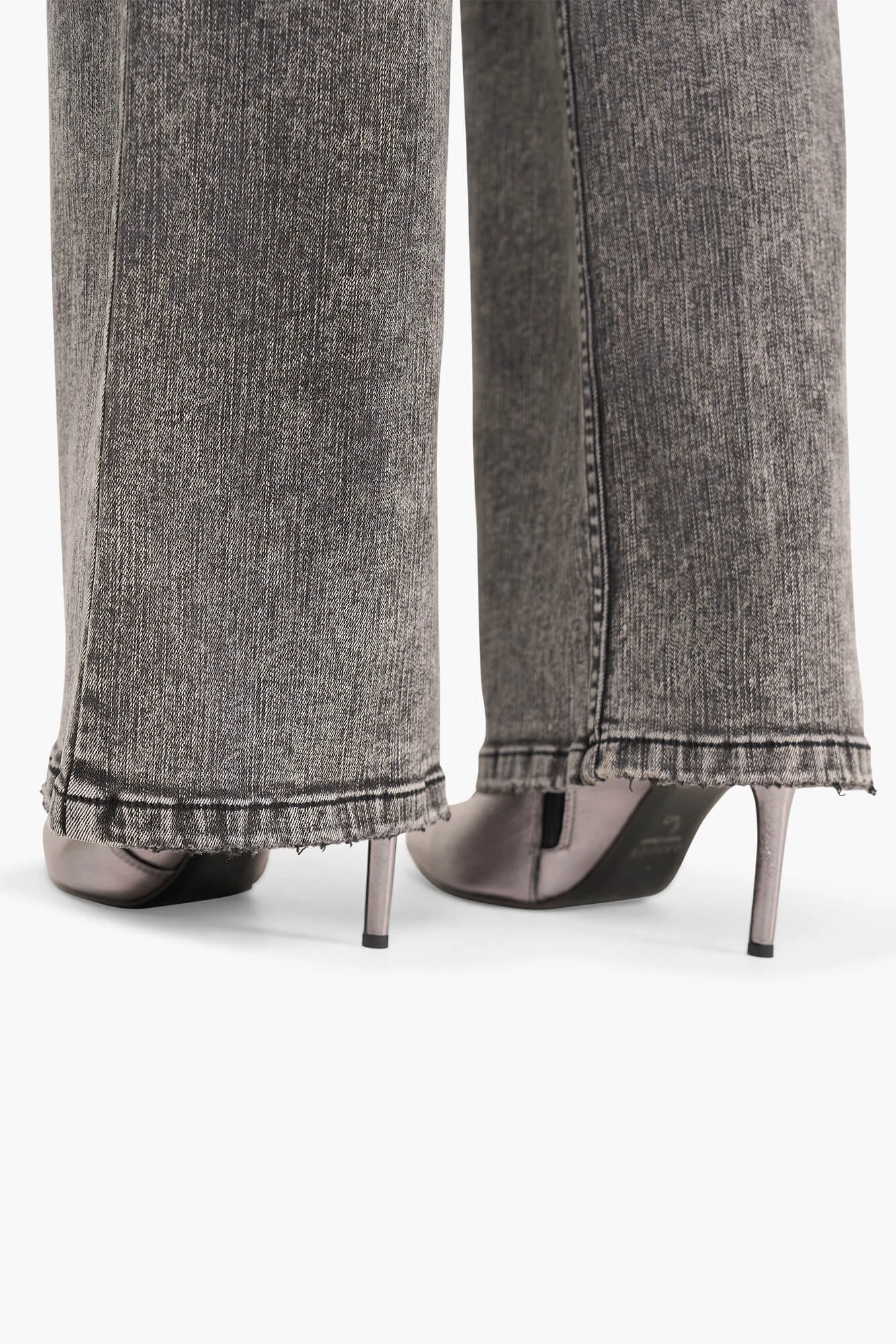 High Rise Dames Jeans Rechte Pijp Flared Jagger Zwart 100