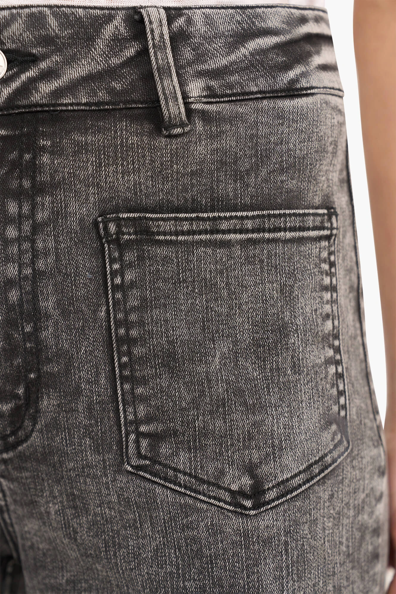 High Rise Dames Jeans Rechte Pijp Flared Jagger Zwart 100