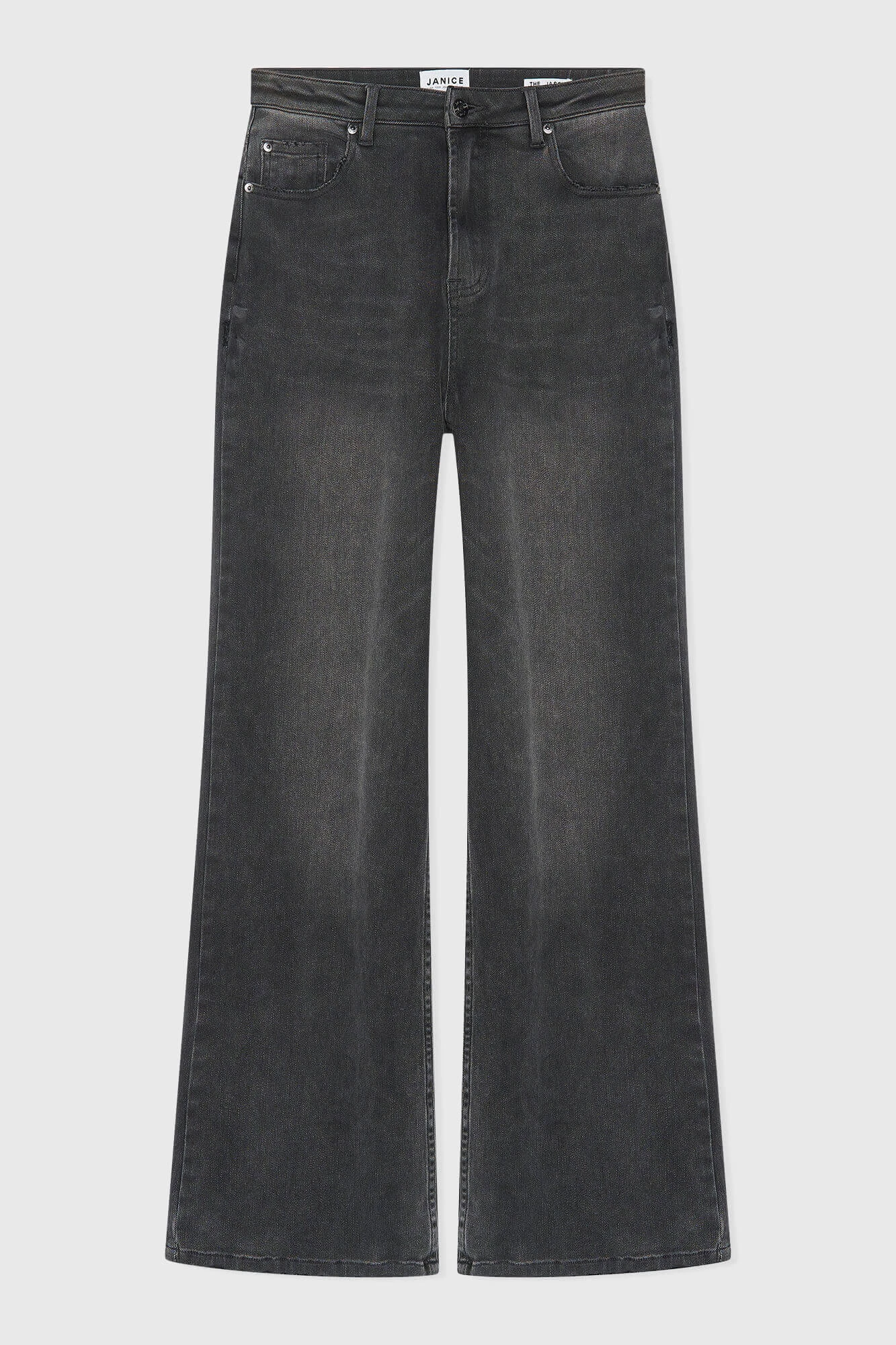 Damenjeans mit weitem Bein, Modell „Jason“, grau, Größe 415