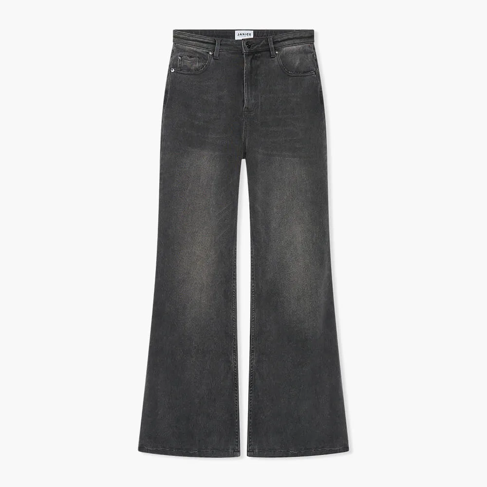 High Rise Wijde Leg Jeans Mason Grijs 415