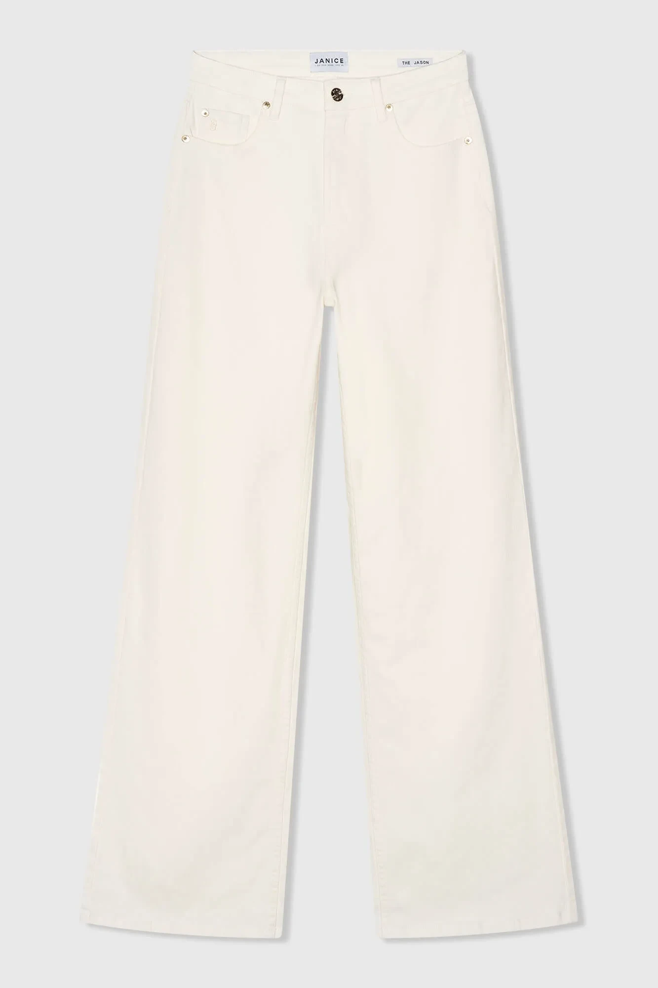 Women's Straight-Leg High-Rise Jeans, Jason Off-White, Size 264