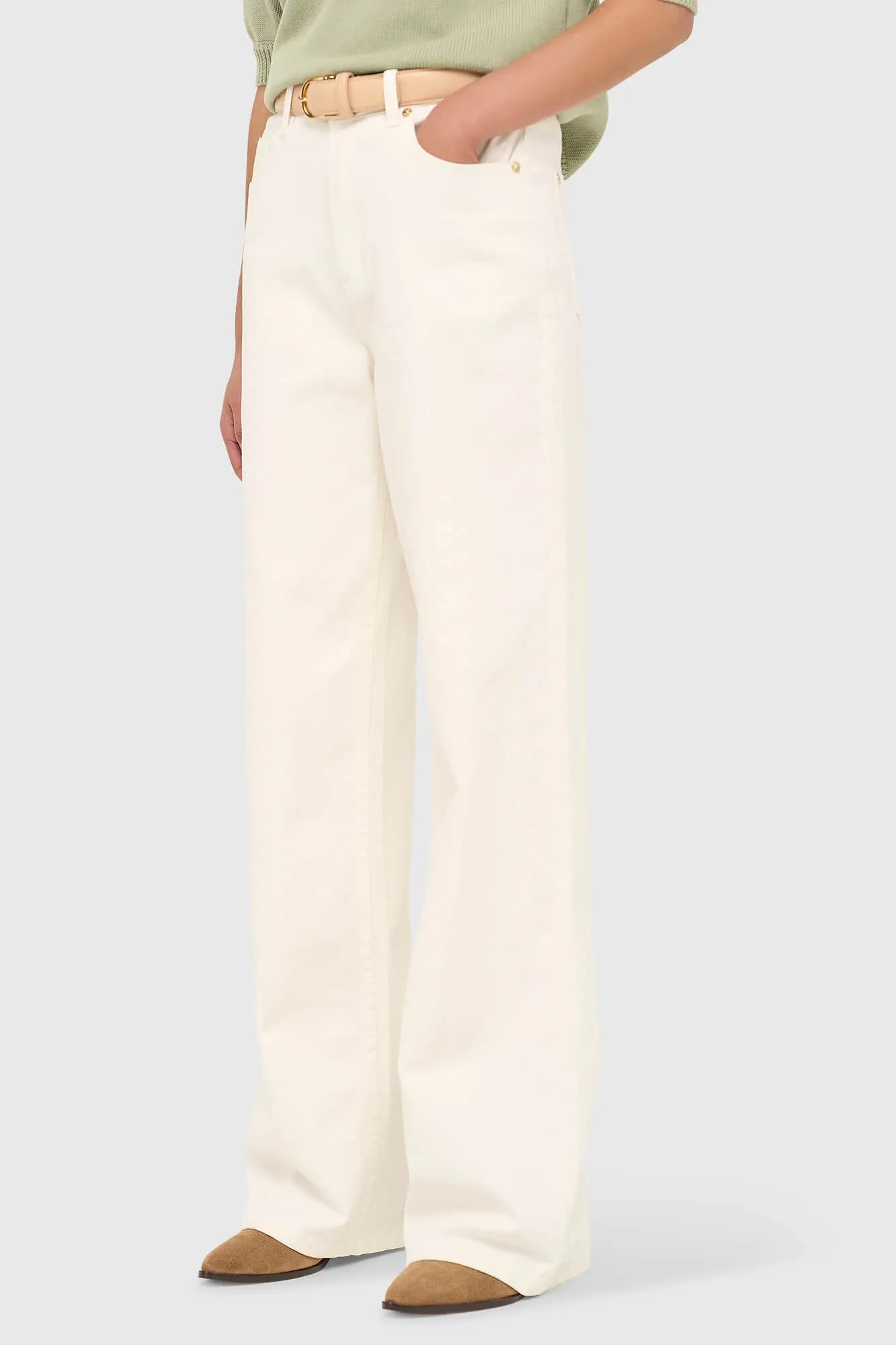 Women's Straight-Leg High-Rise Jeans, Jason Off-White, Size 264