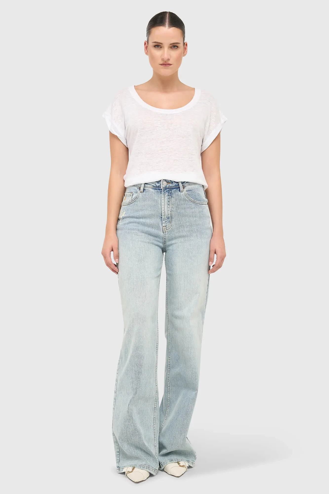 Damenjeans, gerader Schnitt, hohe Leibhöhe, Stretch, Jason, Blau, 565