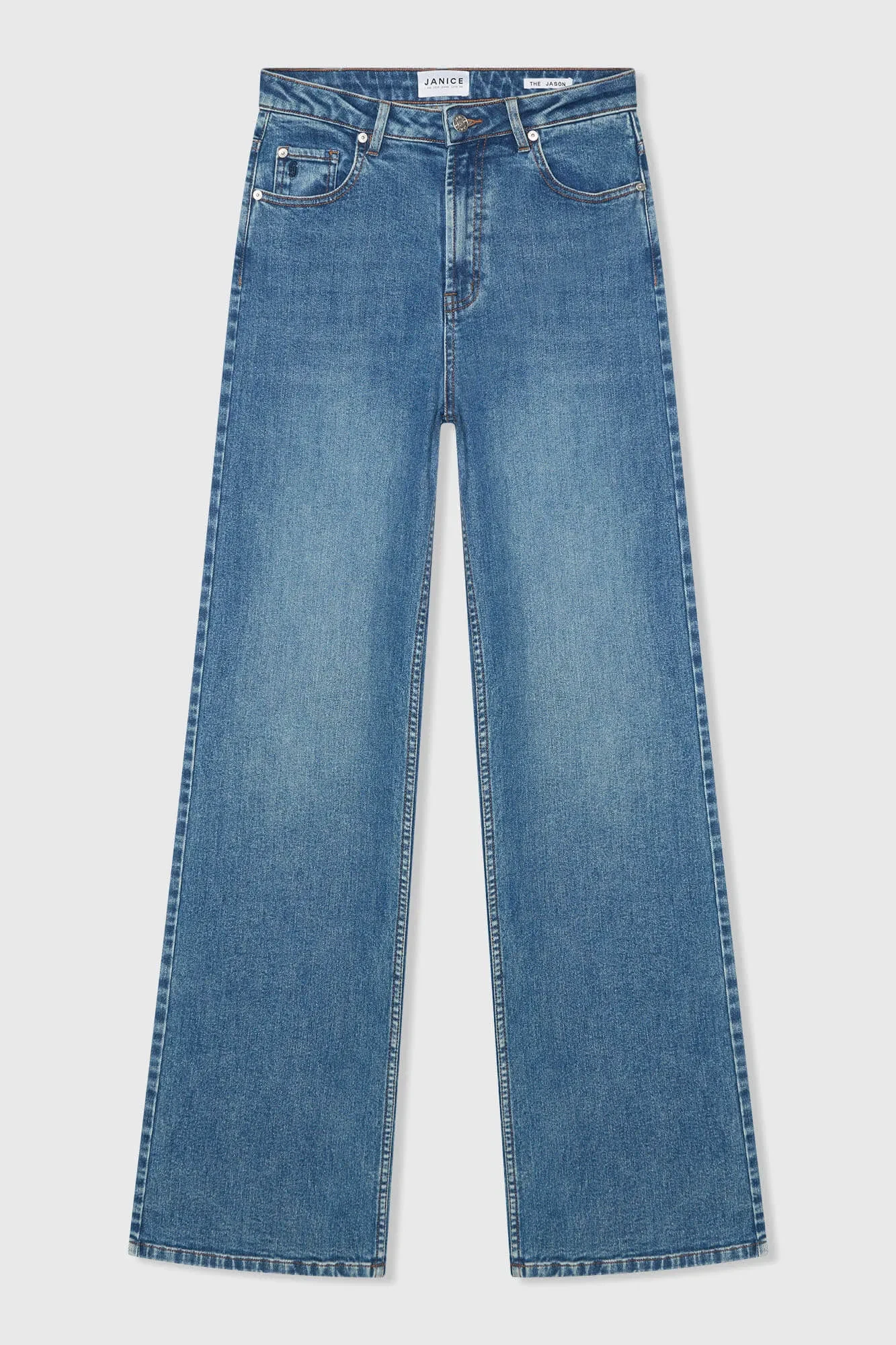 Women's Straight-Leg High-Rise Stretch Jeans, Jason Blue 932