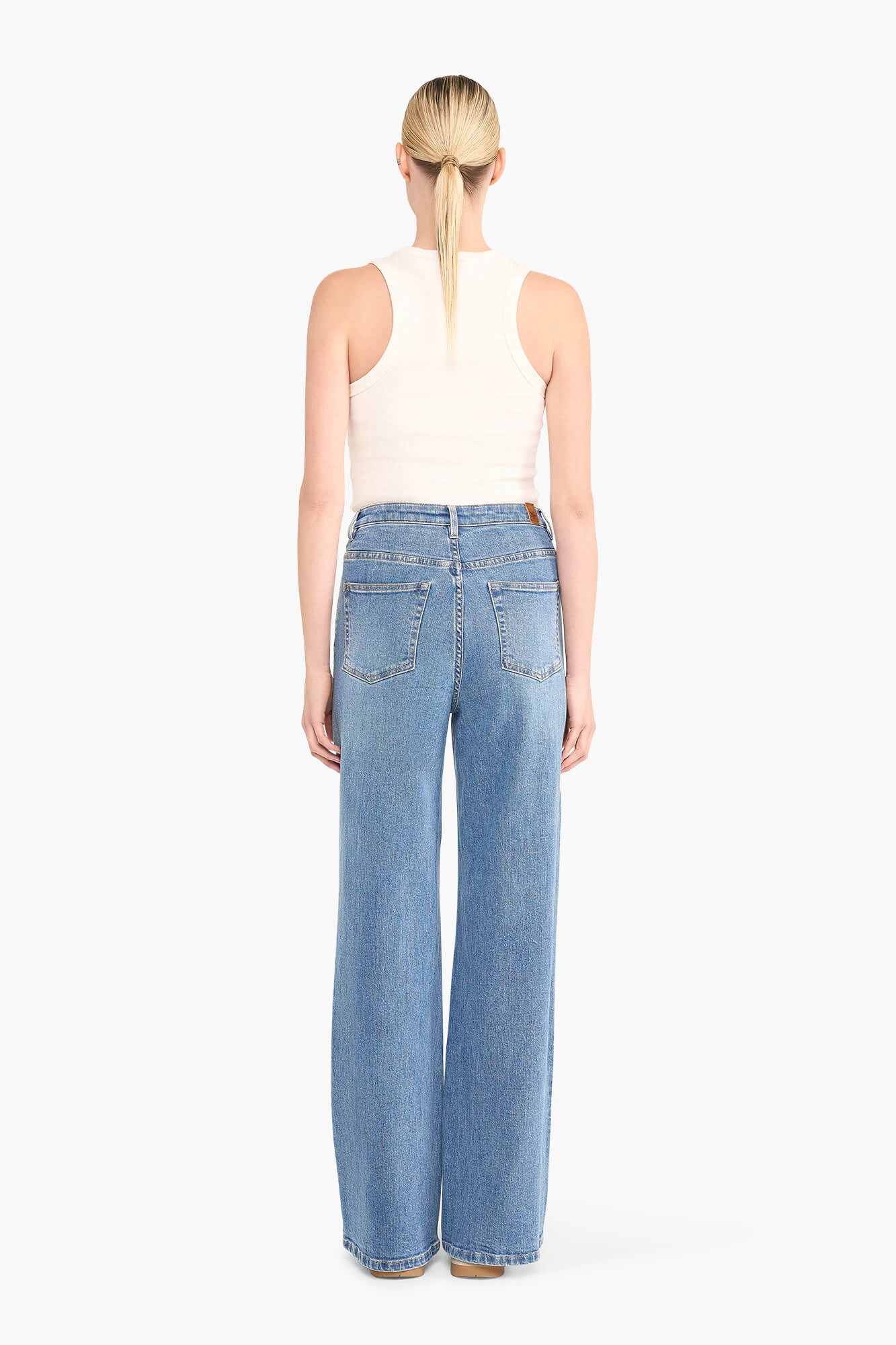 Jeans Dames Wijde Pijp Steentjes Jason Blauw 028