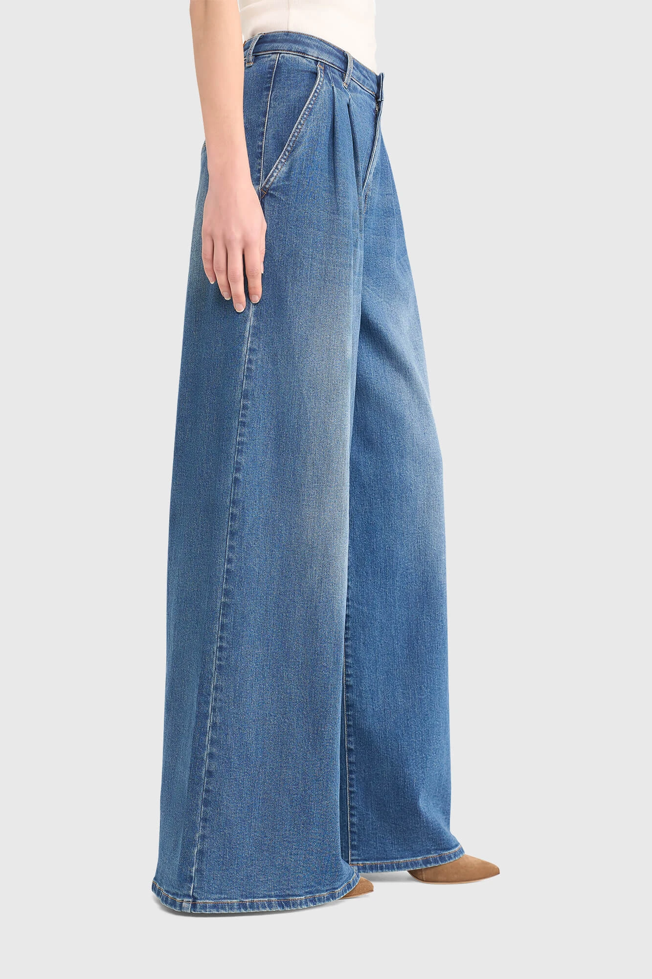 Damenjeans mit weitem Bein, Dollar-Blau 111