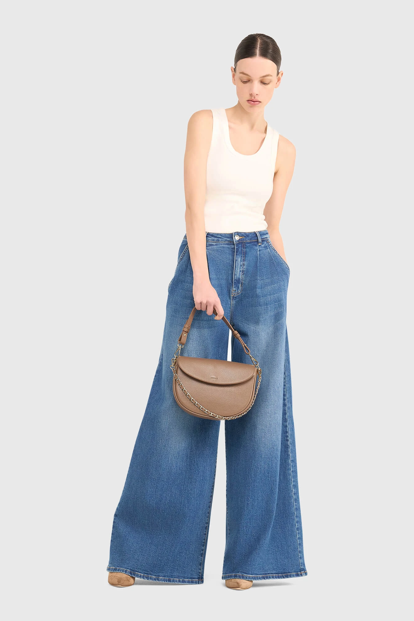 Damenjeans mit weitem Bein, Dollar-Blau 111