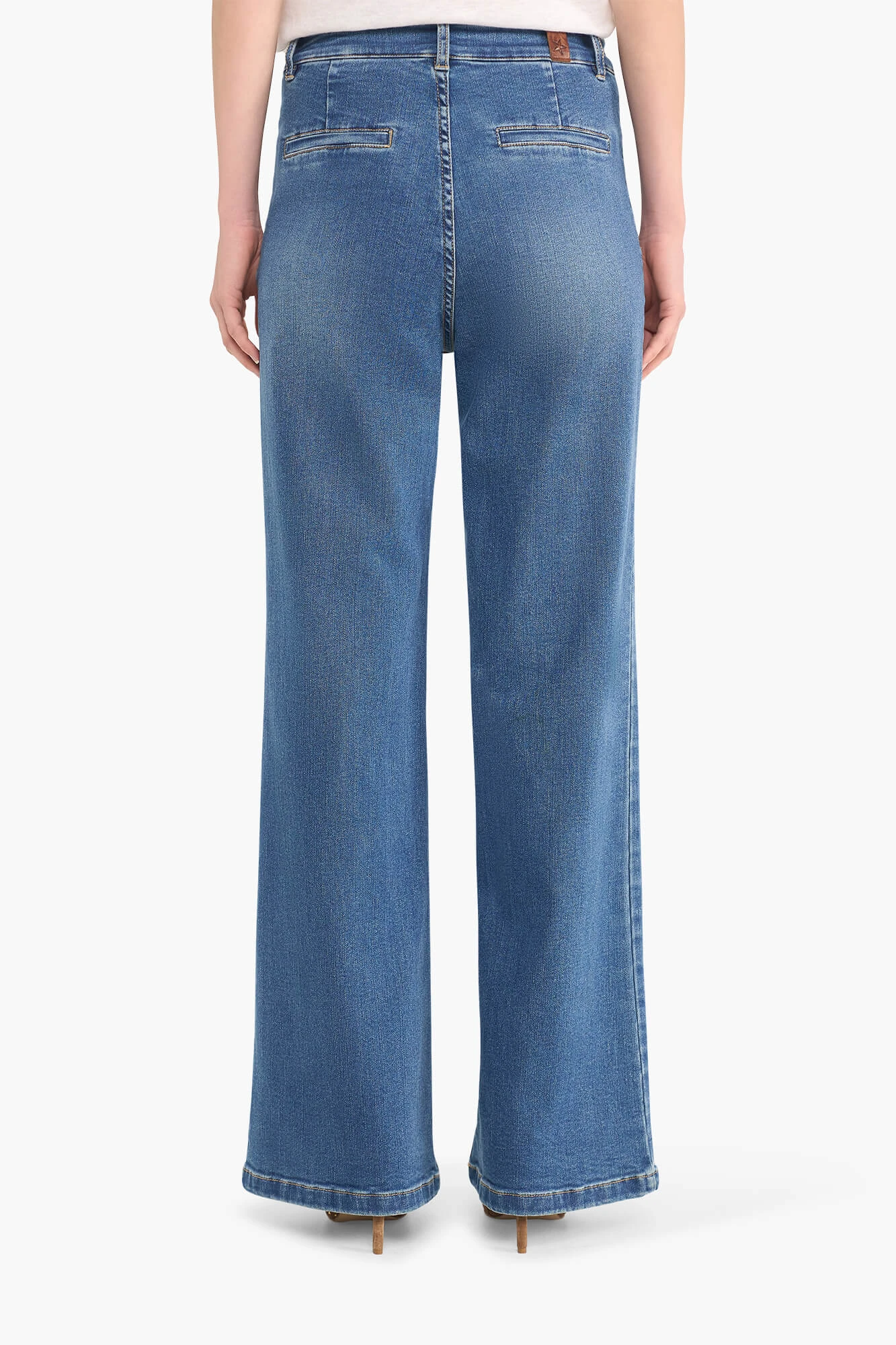 High Rise Dames Jeans Rechte Pijp Flared Jagger Blauw 111