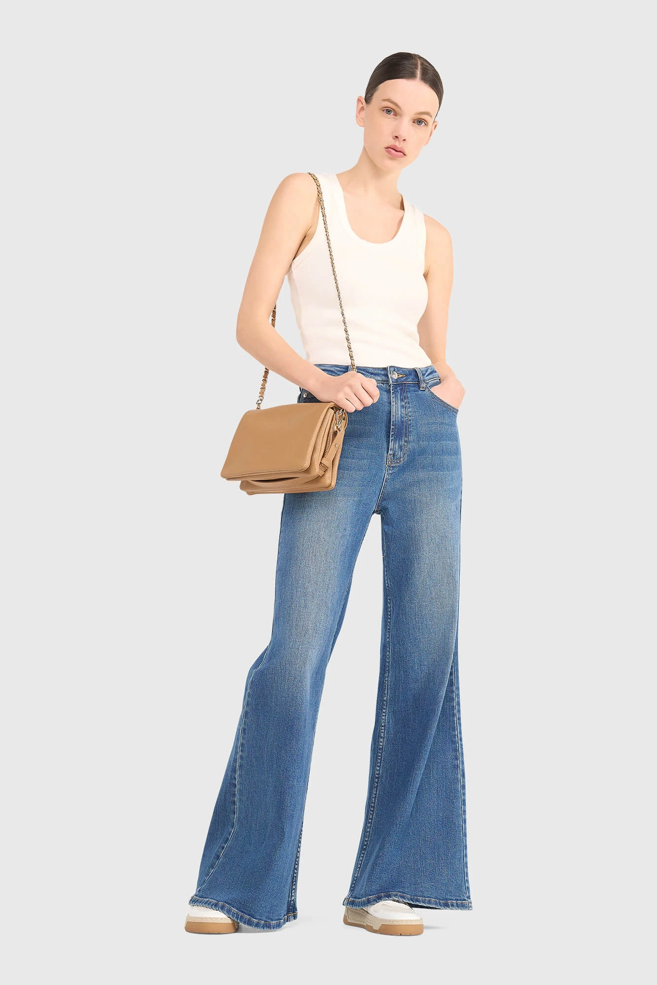 High-Rise Wide-Leg Jeans, Mason Blue 111