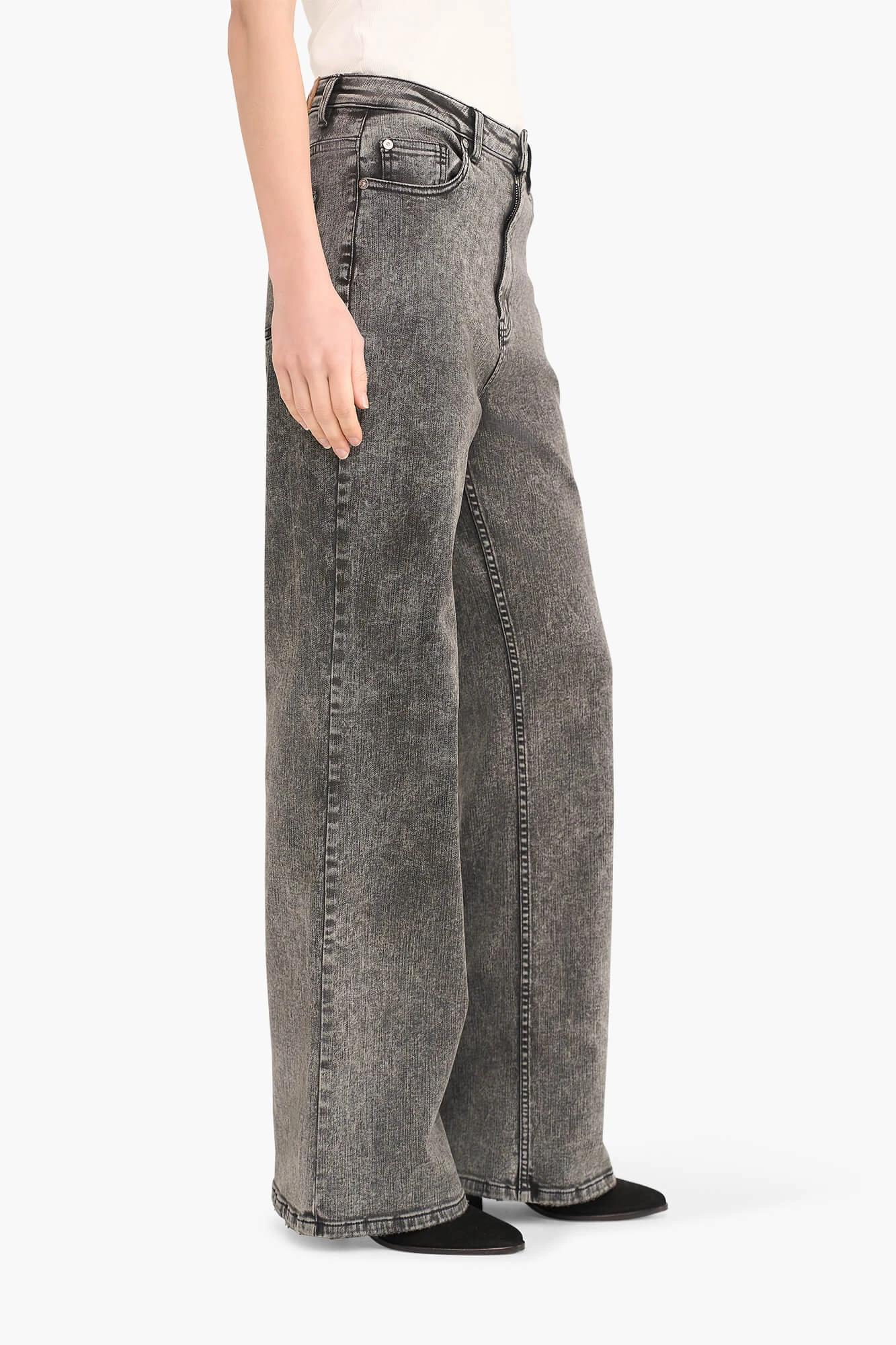 Jeans für Damen, weit geschnitten, Jason, schwarz, 100
