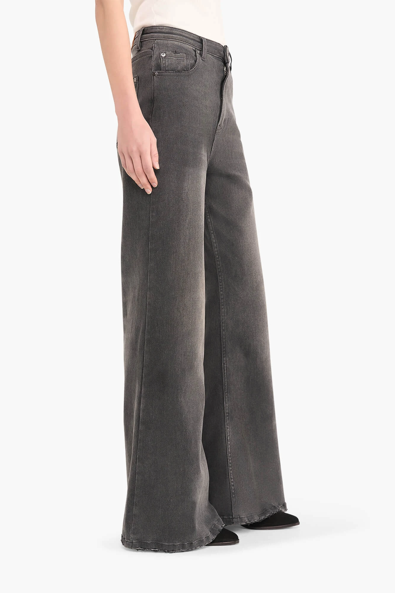 High Rise Wijde Leg Jeans Mason Grijs 415