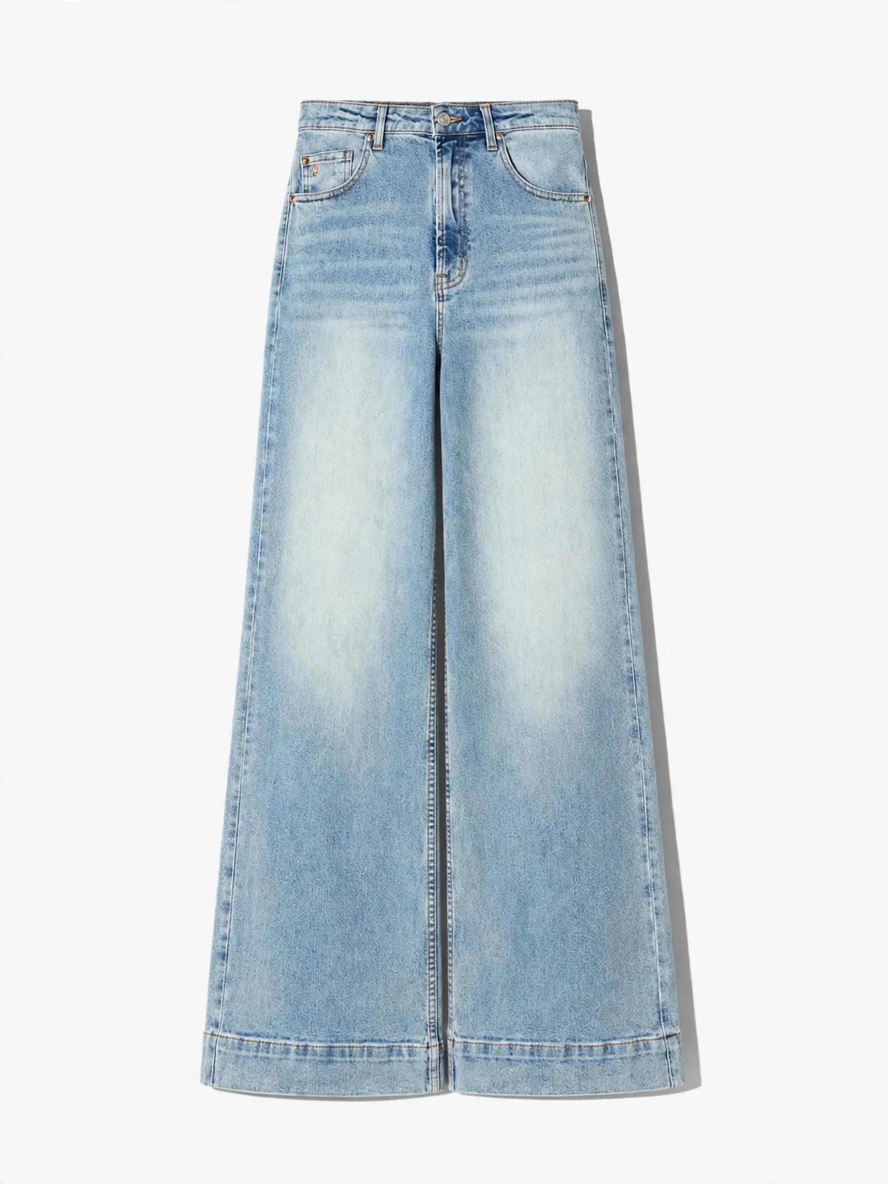 Jeans Dames Wide Leg High Rise Stretch Mason Blauw 114
