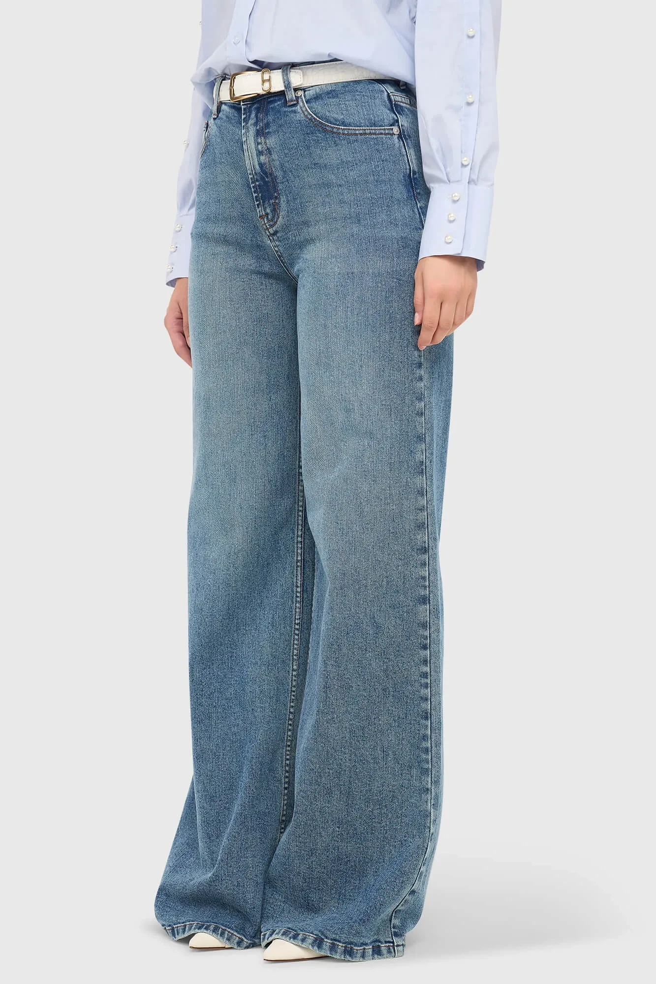 Jeans für Damen, weit geschnitten, hohe Leibhöhe, Stretch, Mason, Blau 932